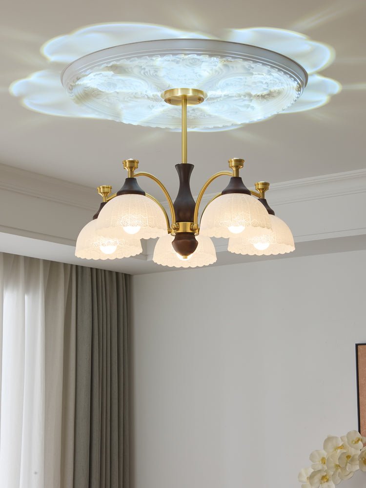 Avvynila Traditional Elegance Vintage Brass Wood Chandelier - Letslighting