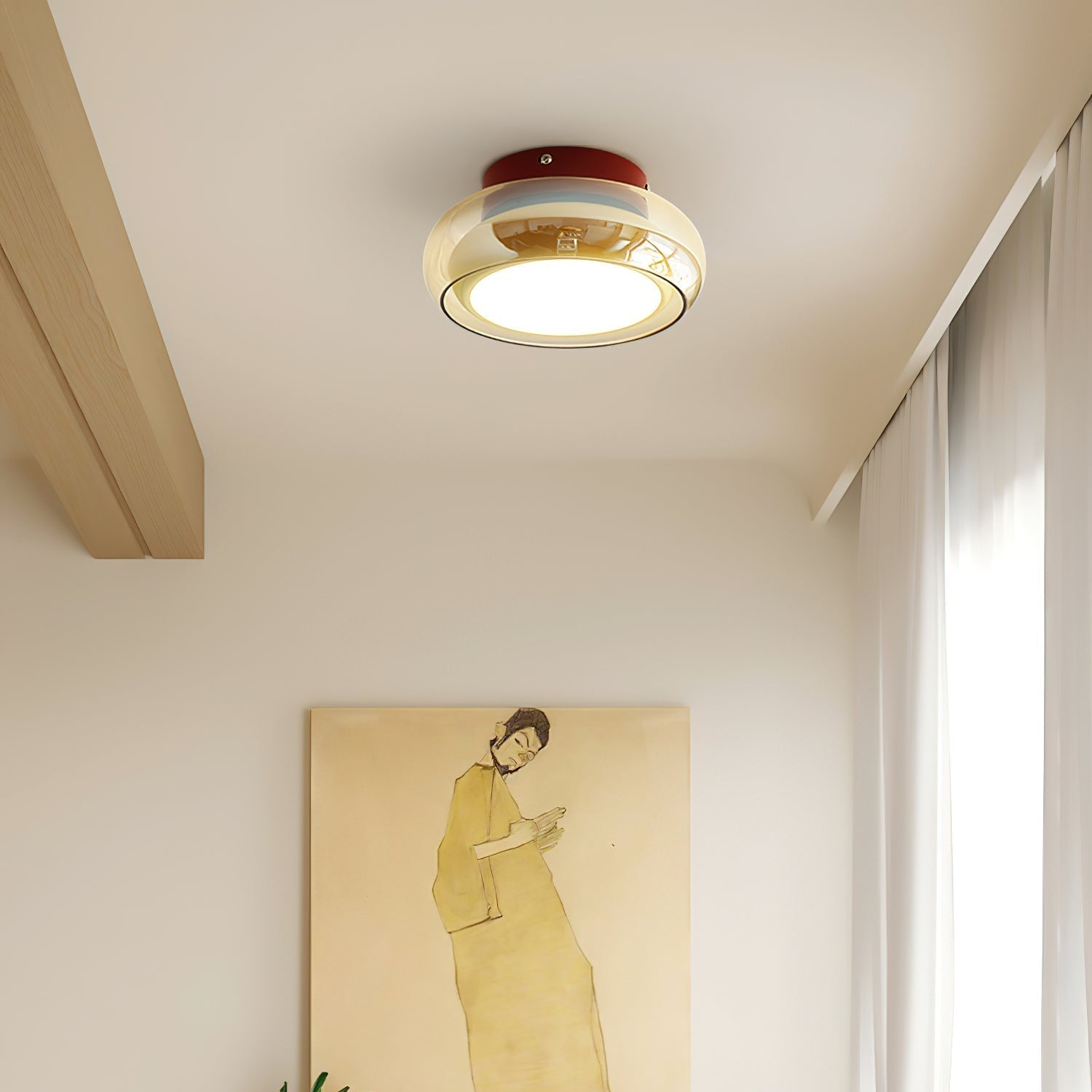 Valentina Retro Glass Flush Mount Ceiling Light