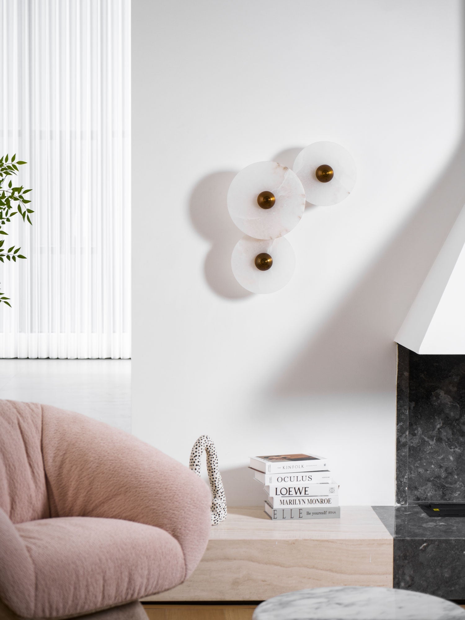 Round Wall Lamp Alabaster Cluster Trio - Letslighting