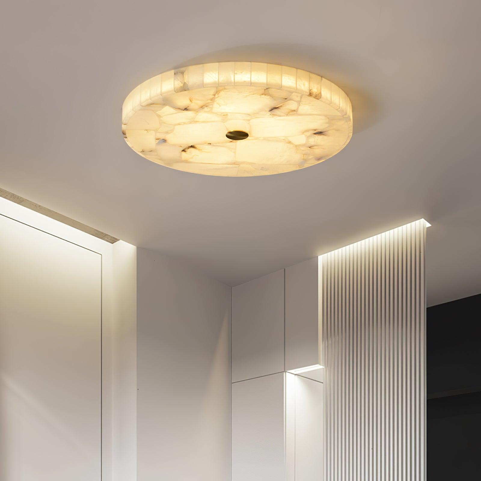 Kristy Round Alabaster Ceiling Lamp