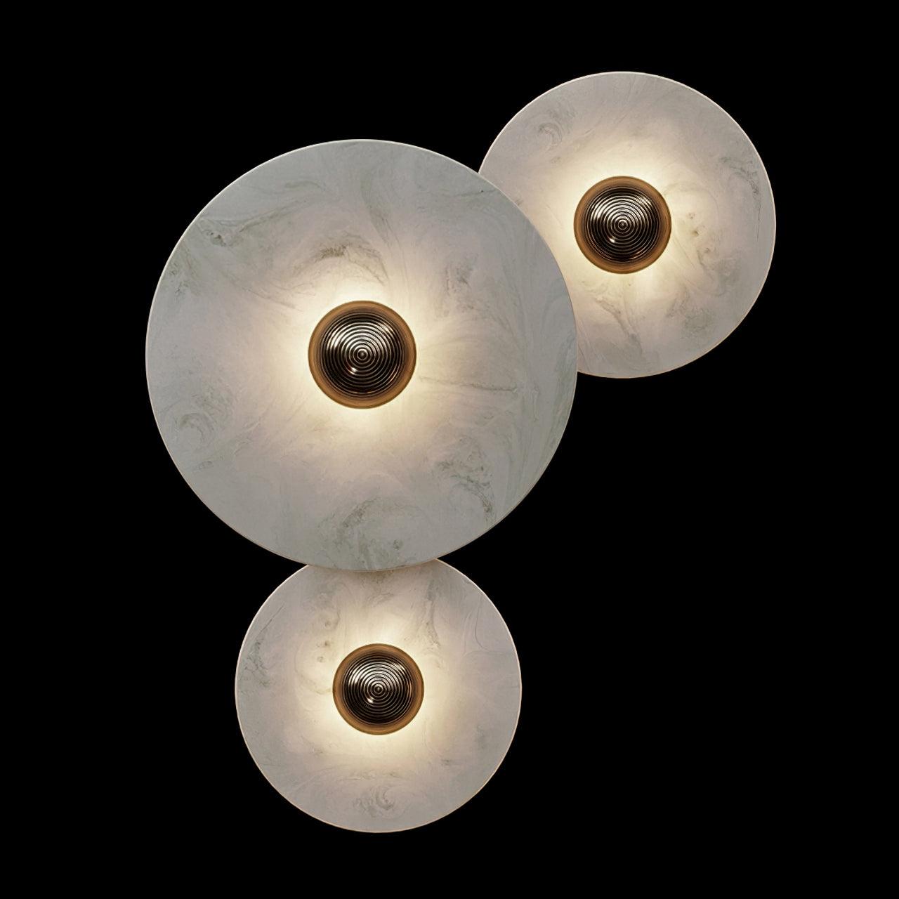 Round Wall Lamp Alabaster Cluster Trio - Letslighting