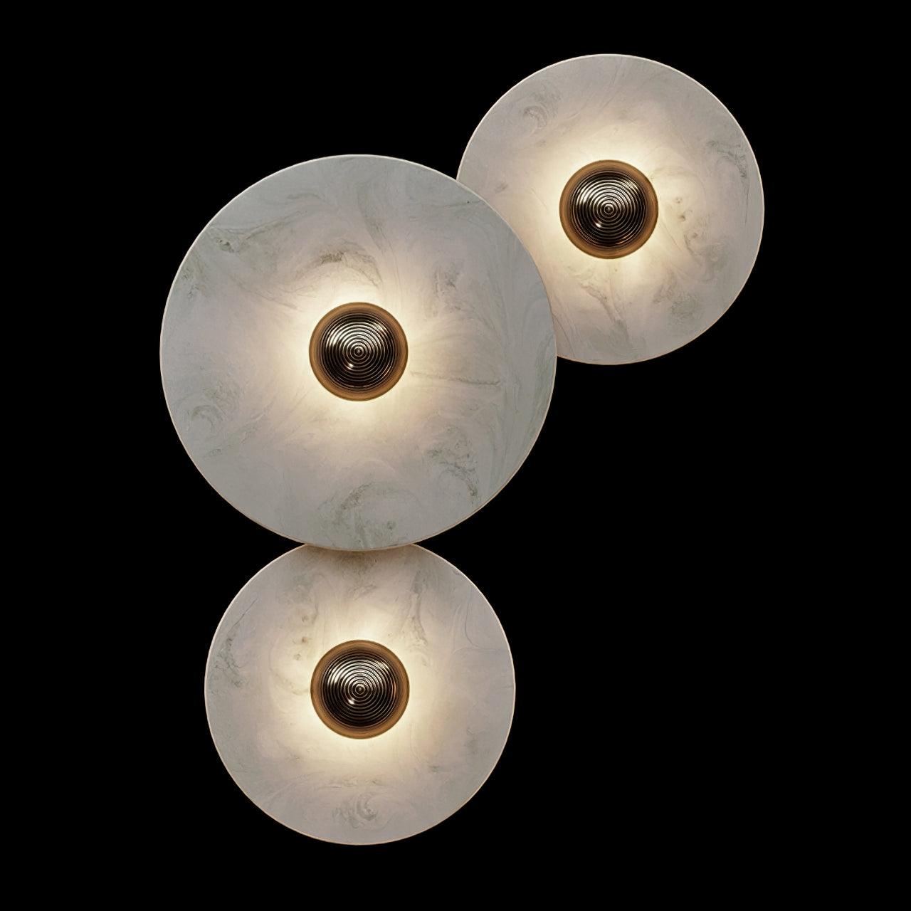Round Wall Lamp Alabaster Cluster Trio - Letslighting