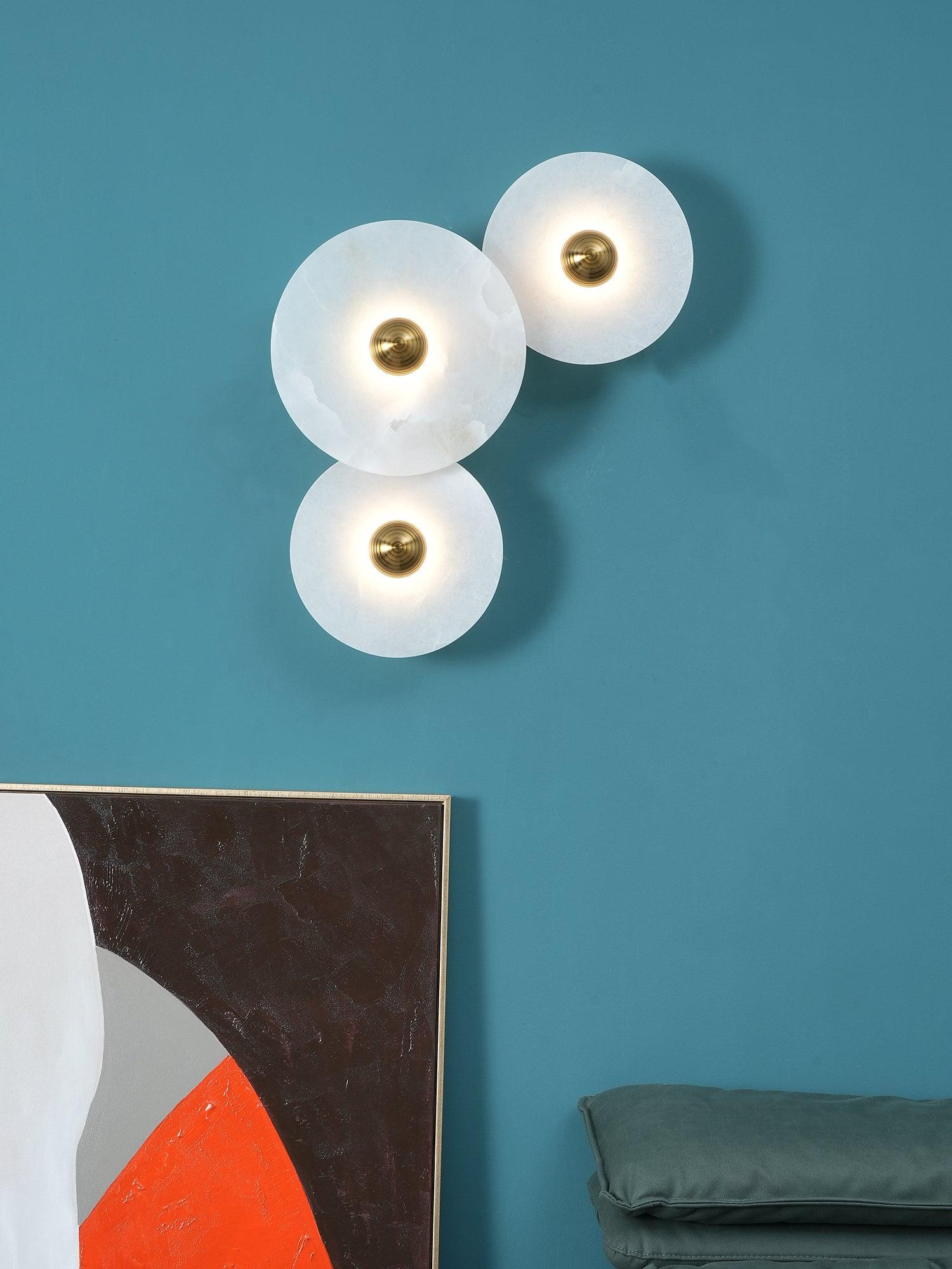 Round Wall Lamp Alabaster Cluster Trio - Letslighting