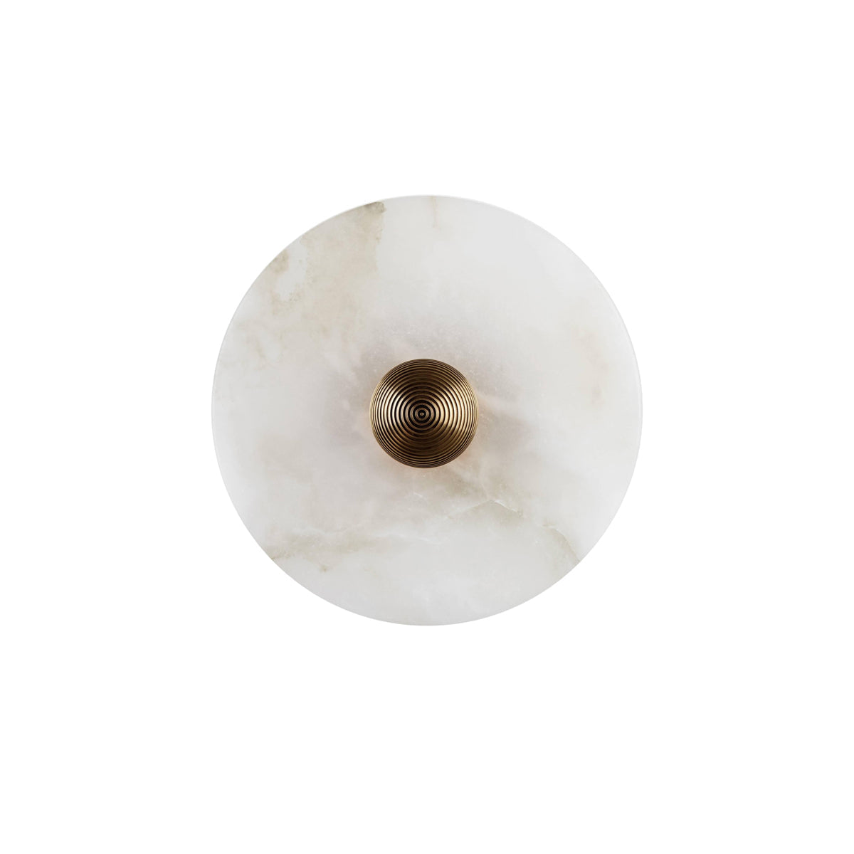 Round Wall Lamp Alabaster Fluted Brass - Letslighting