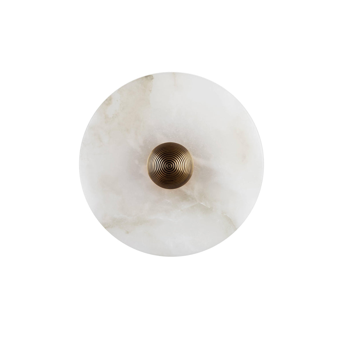 Round Wall Lamp Alabaster Fluted Brass - Letslighting