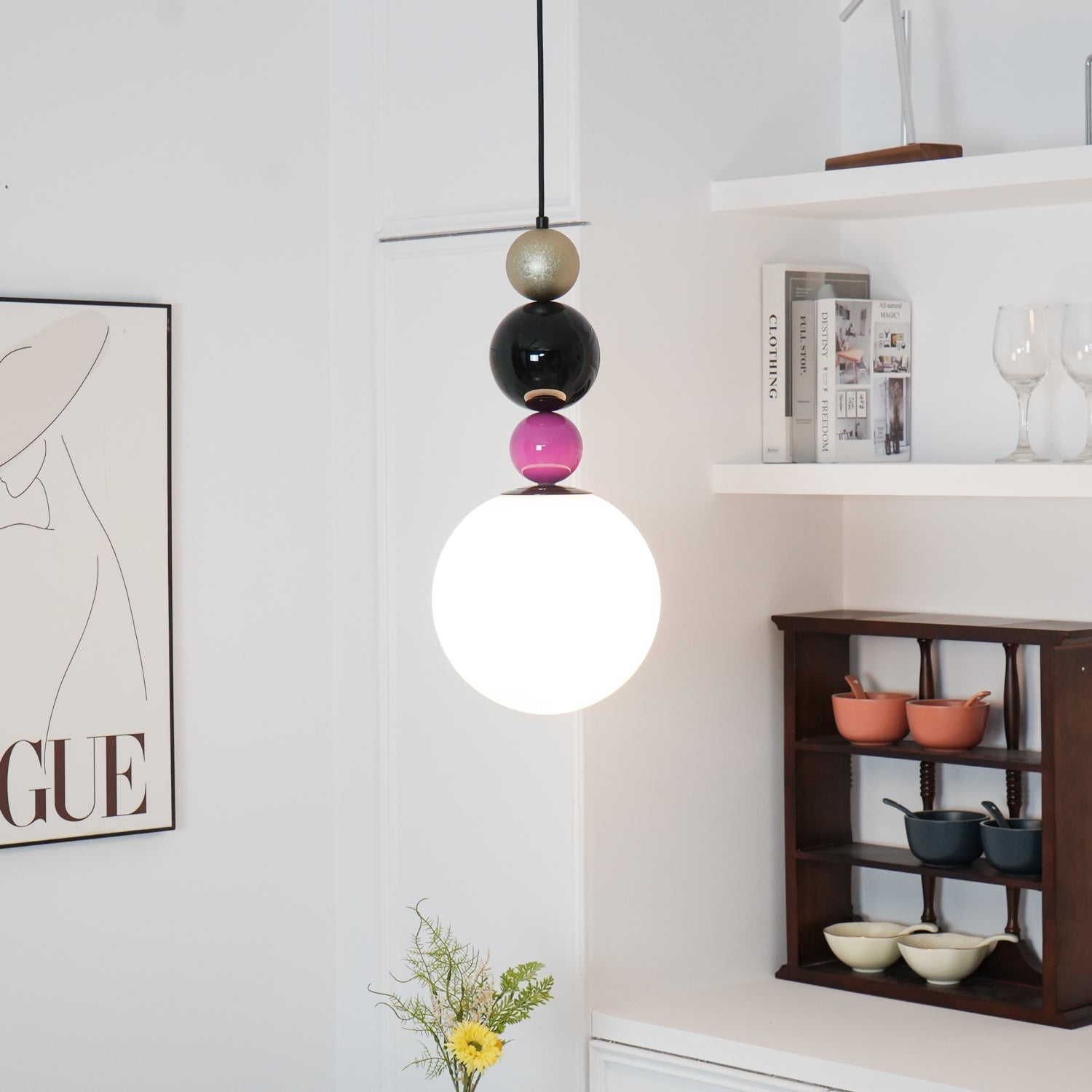 Eshaisra Nordic Art Round Balls Stacking Glass Pendant Lamp - Letslighting