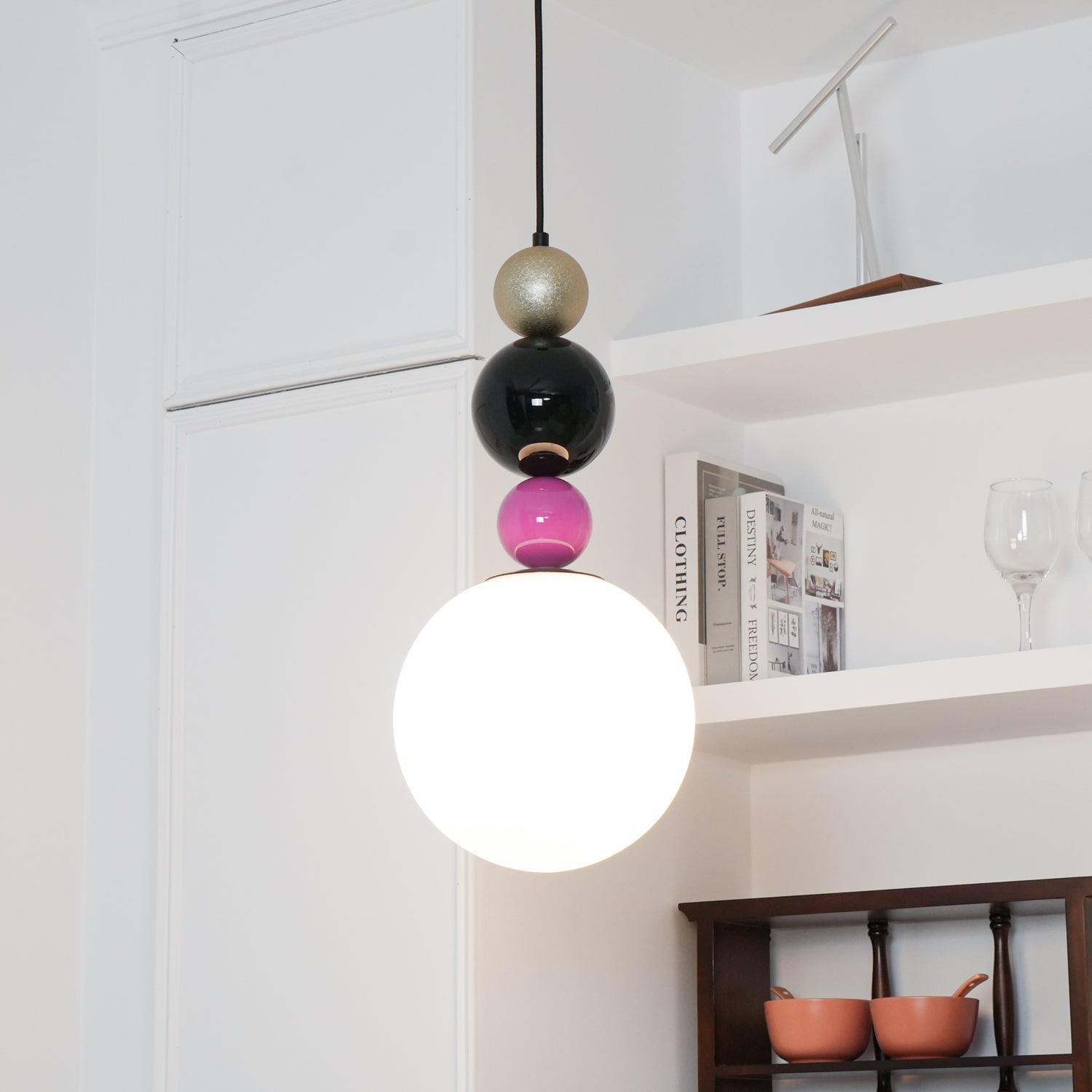Eshaisra Nordic Art Round Balls Stacking Glass Pendant Lamp - Letslighting