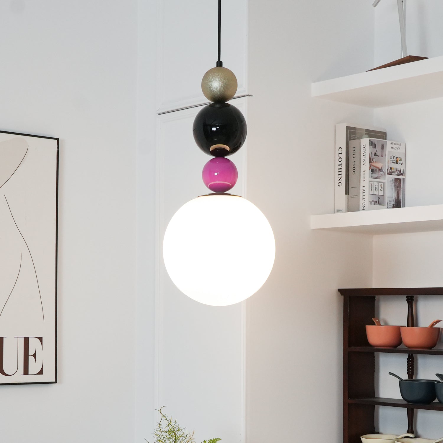 Eshaisra Nordic Art Round Balls Stacking Glass Pendant Lamp - Letslighting