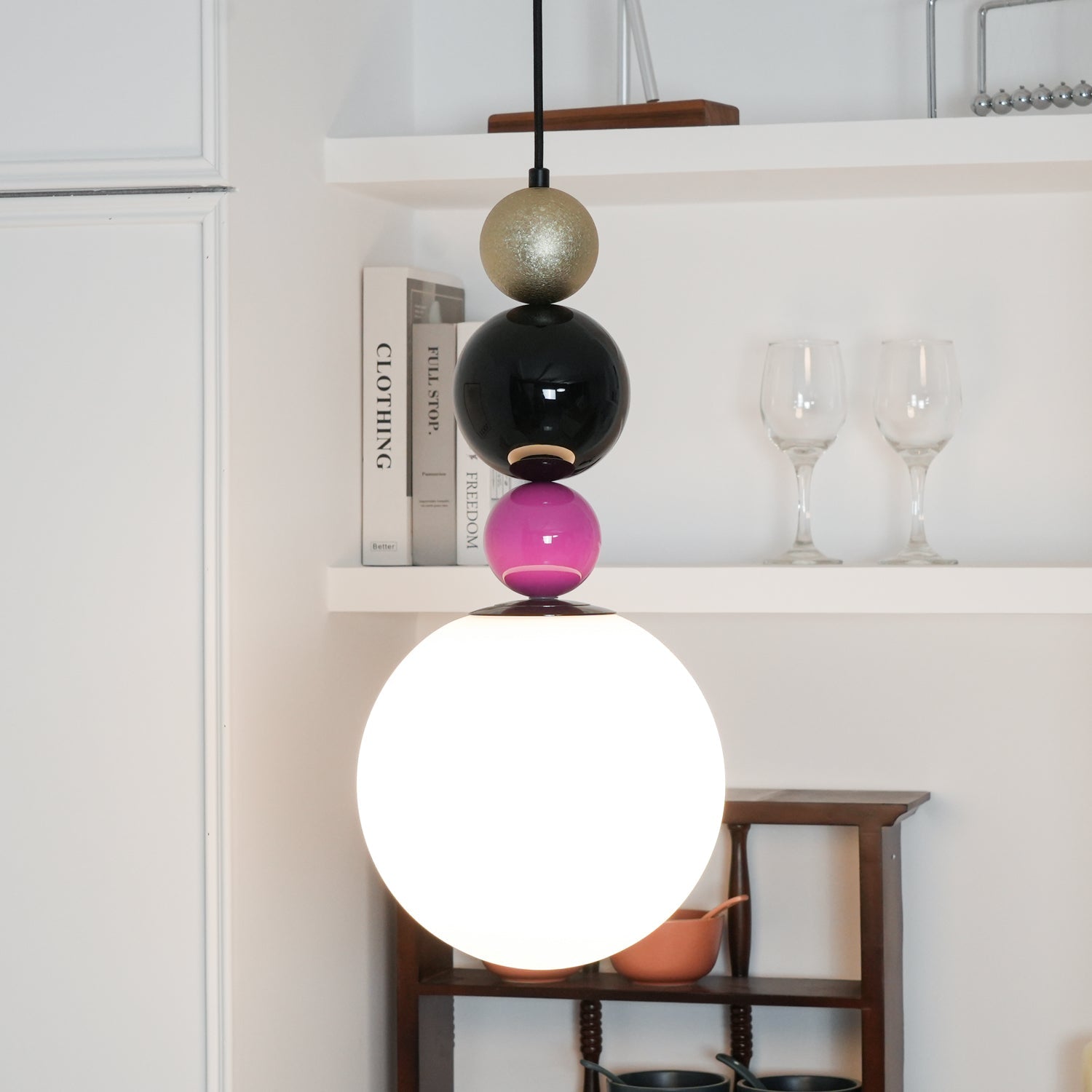 Eshaisra Nordic Art Round Balls Stacking Glass Pendant Lamp - Letslighting