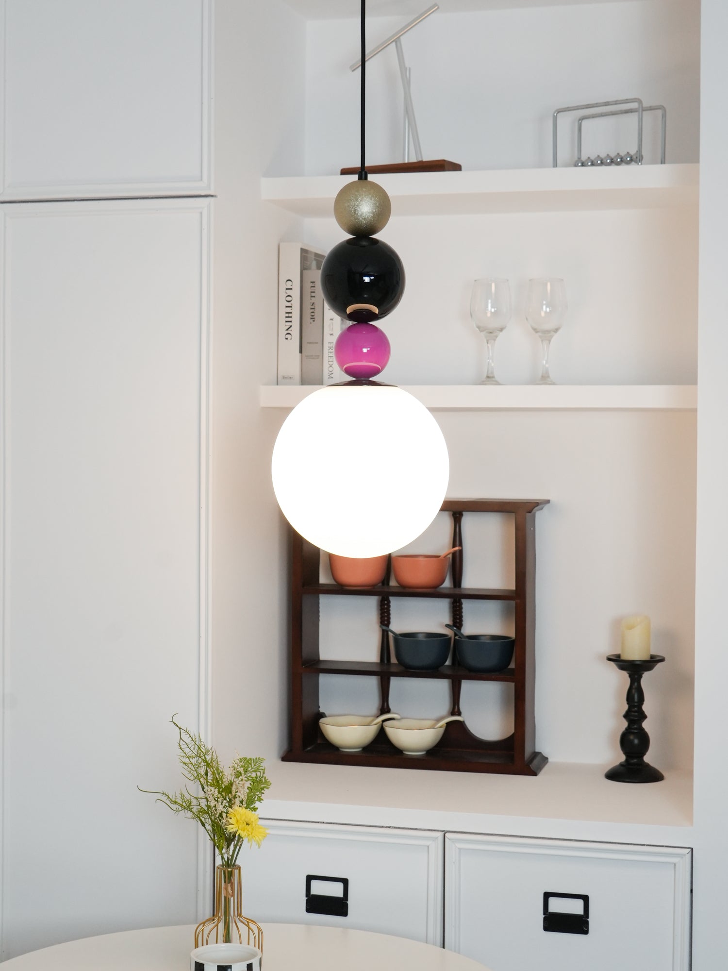 Eshaisra Nordic Art Round Balls Stacking Glass Pendant Lamp - Letslighting