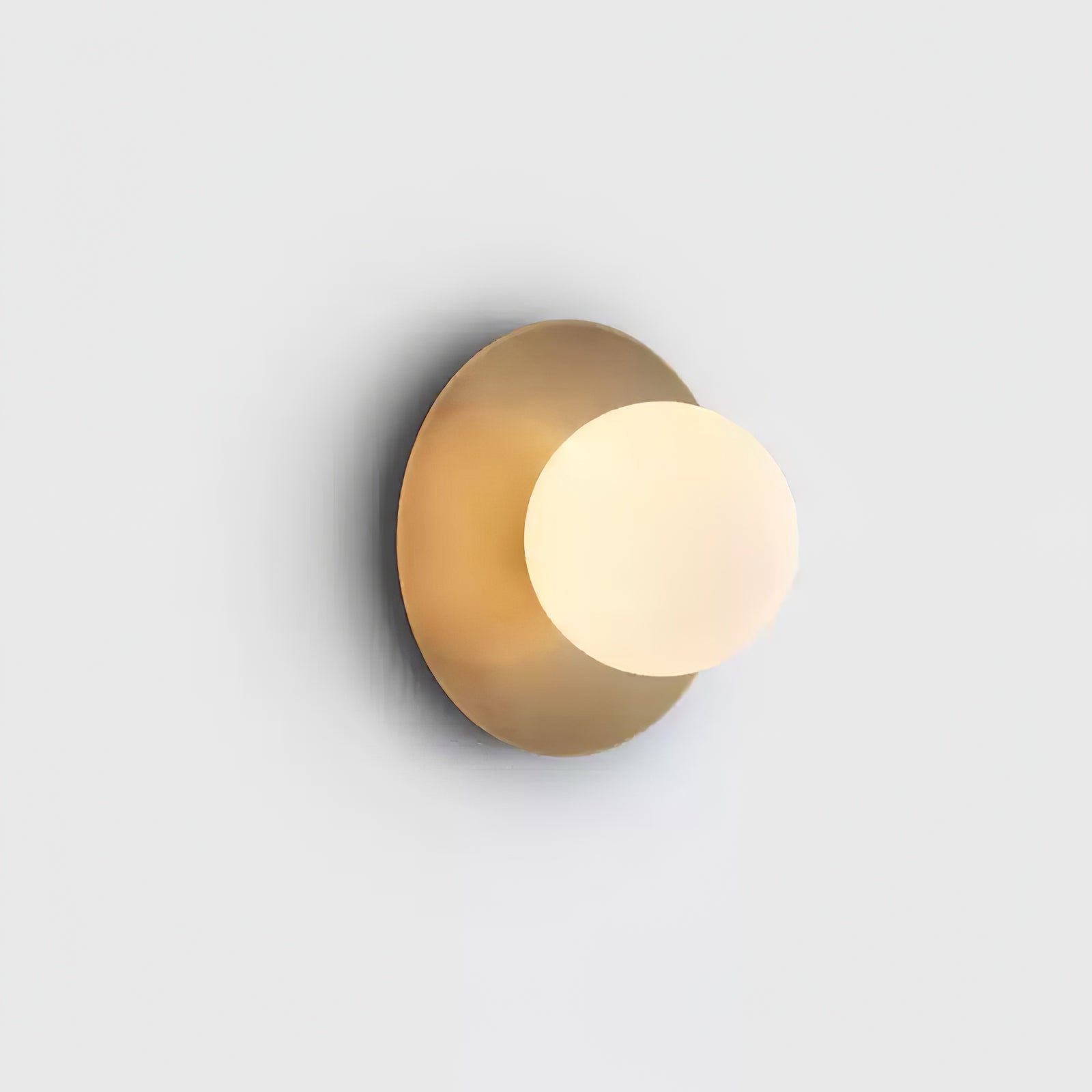 Godfrey Modern Minimalist Round Art Brass Glass Wall Lamp - Letslighting