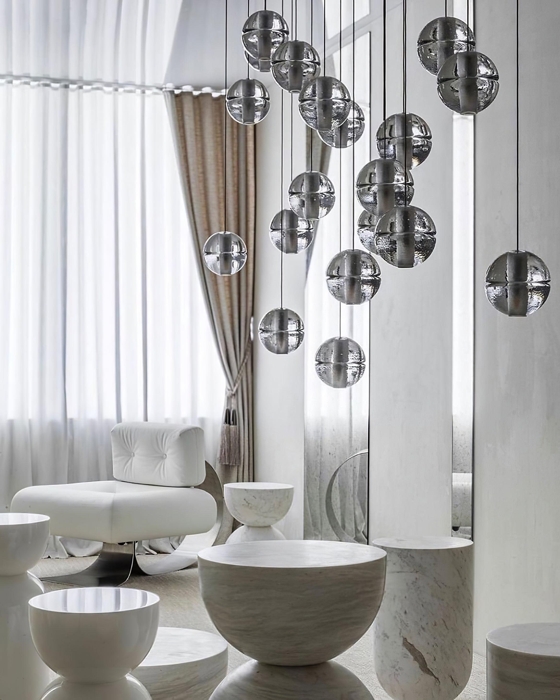 Round Chandelier Hanging Cluster Crystal Drop - Letslighting