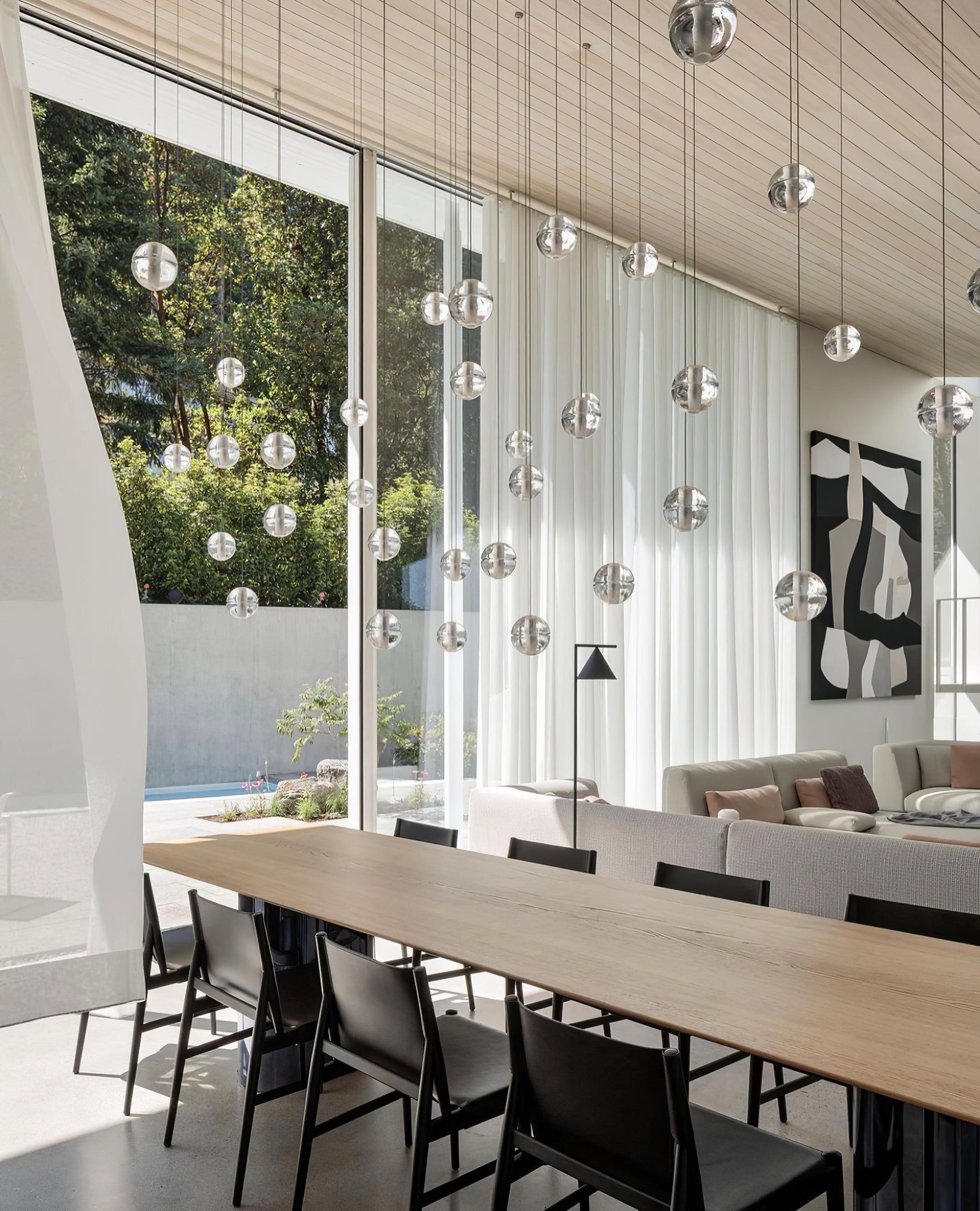 Round Chandelier Hanging Cluster Crystal Drop - Letslighting
