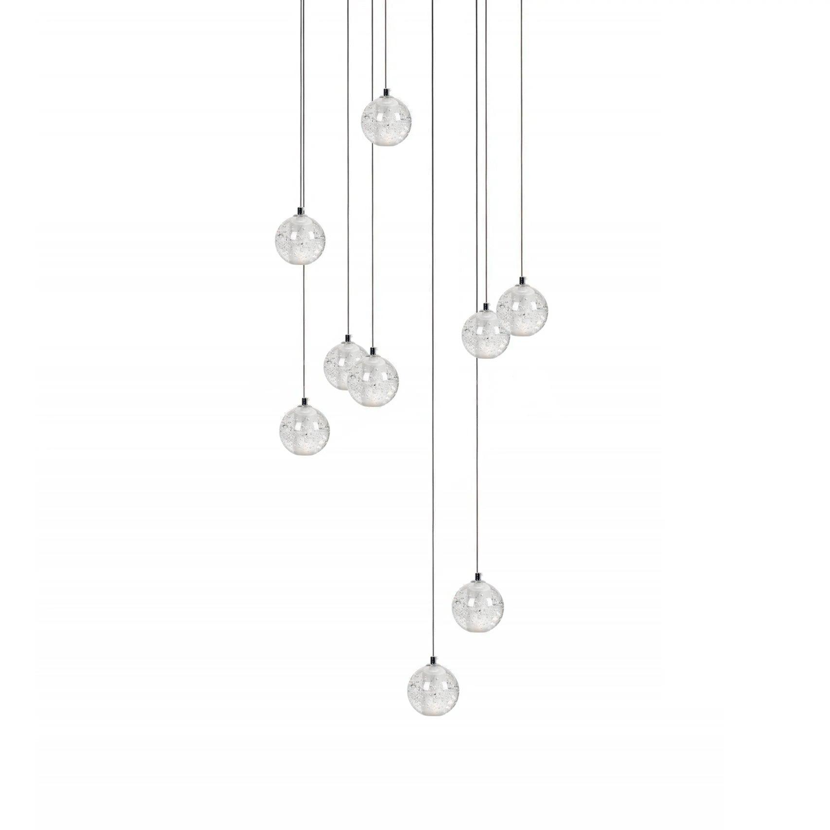 Round Chandelier Hanging Cluster Crystal Drop - Letslighting