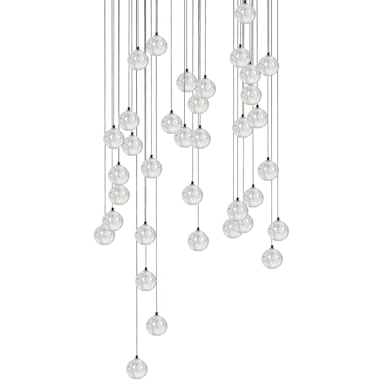Round Chandelier Hanging Cluster Crystal Drop - Letslighting