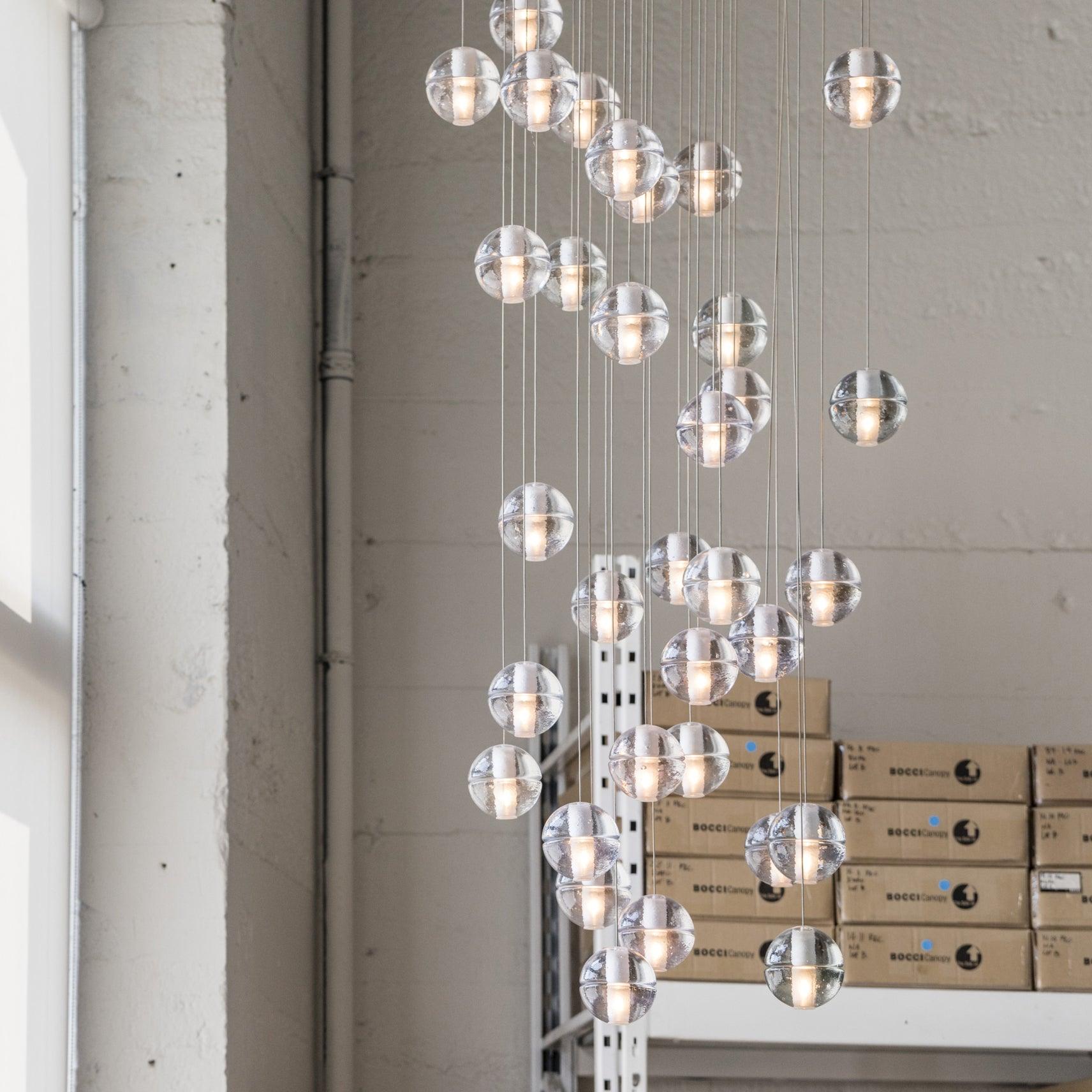 Round Chandelier Hanging Cluster Crystal Drop - Letslighting