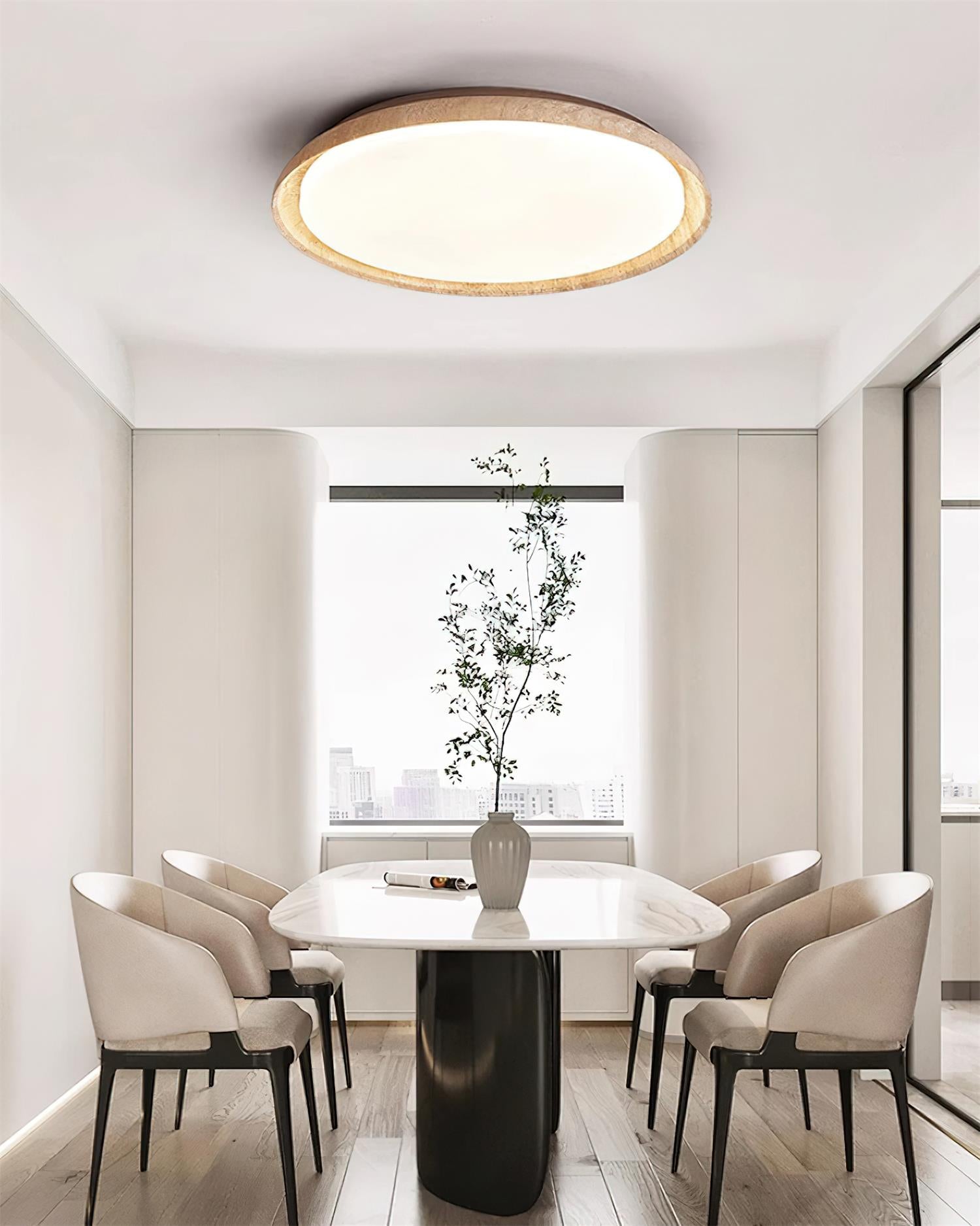 Halo Round Travertine Ceiling Light