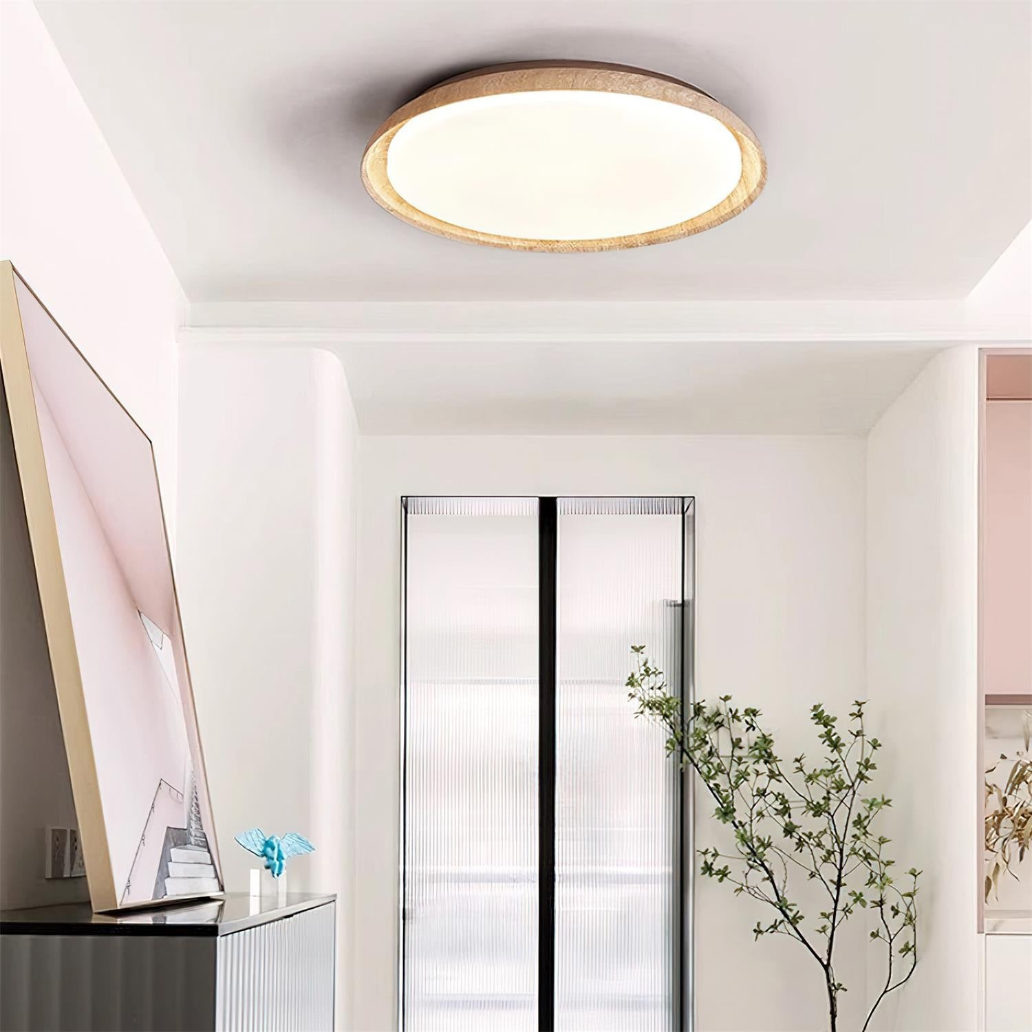 Halo Round Travertine Ceiling Light