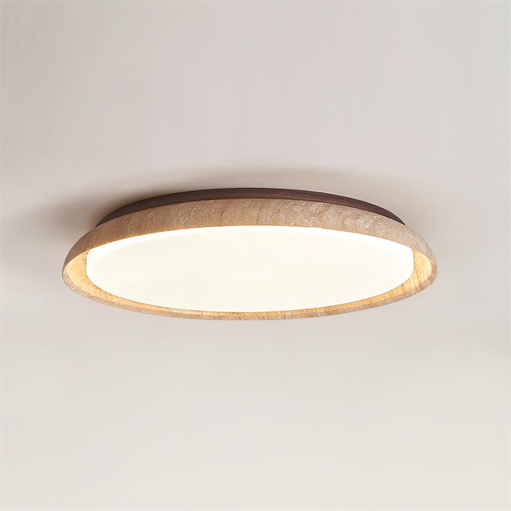 Halo Round Travertine Ceiling Light