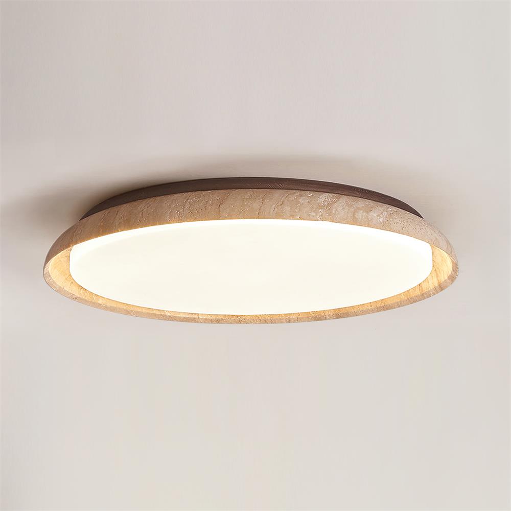 Halo Round Travertine Ceiling Light