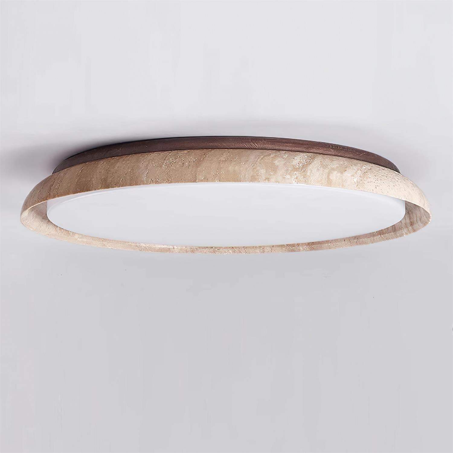 Halo Round Travertine Ceiling Light