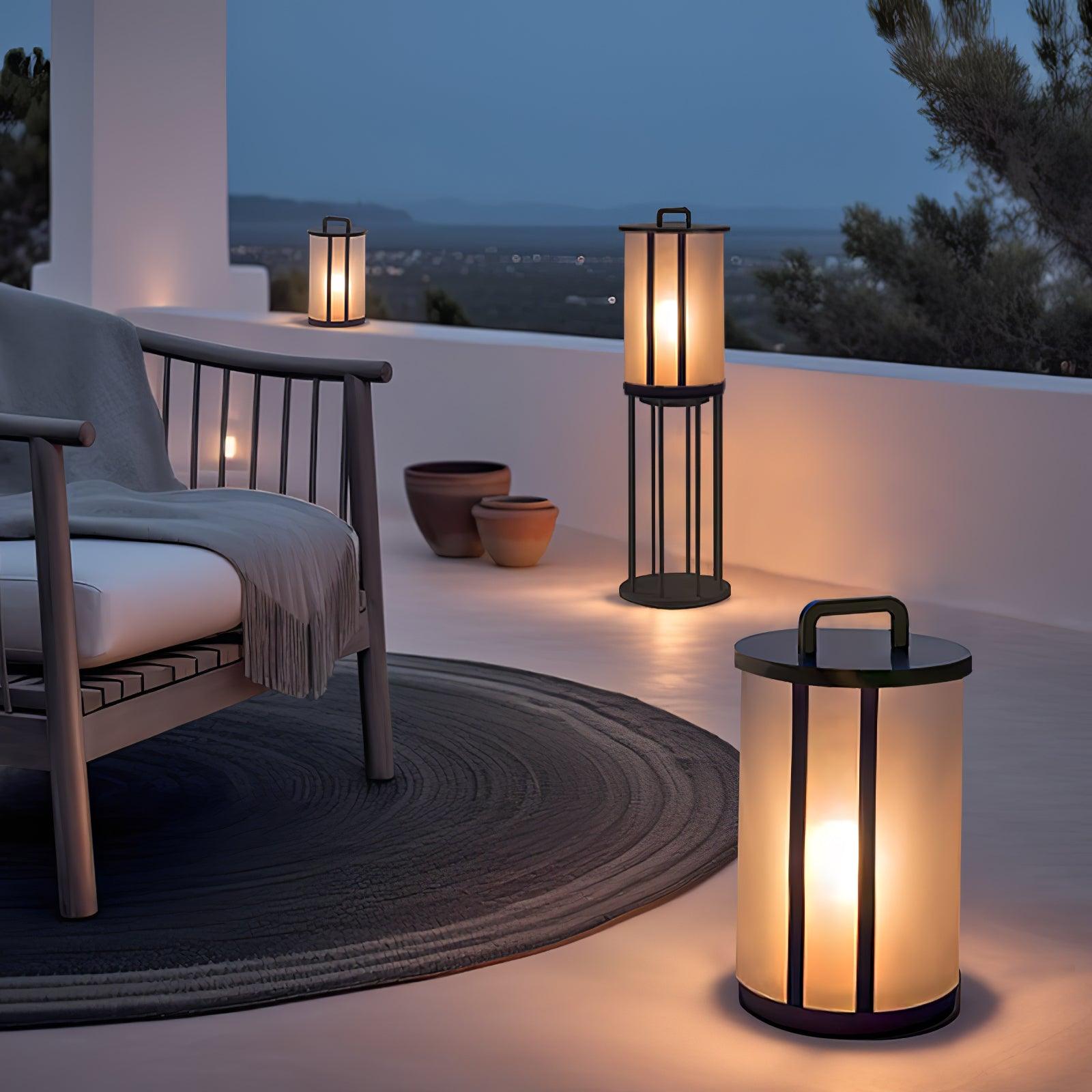 Ray Round Pillar Lantern Outdoor Light