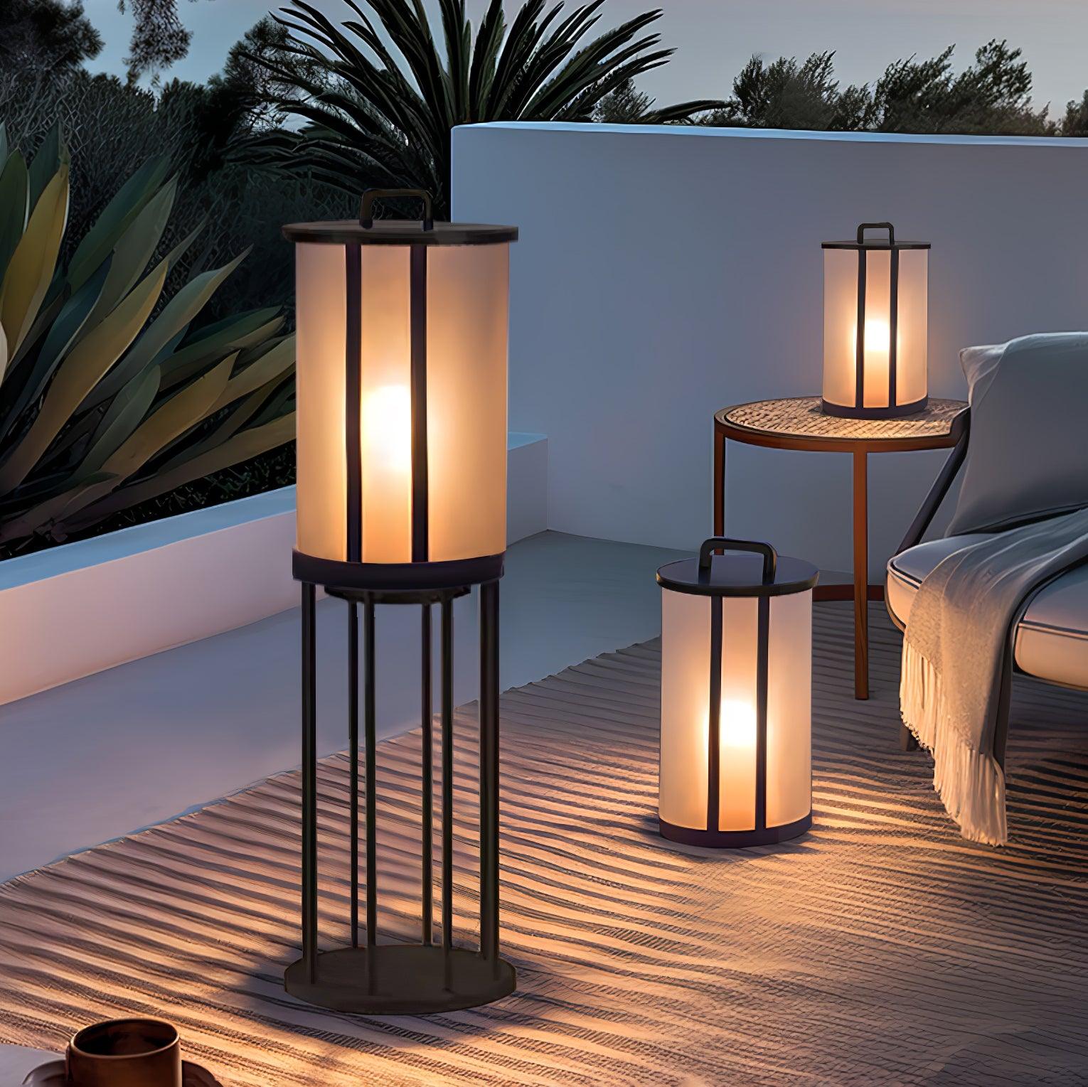 Ray Round Pillar Lantern Outdoor Light