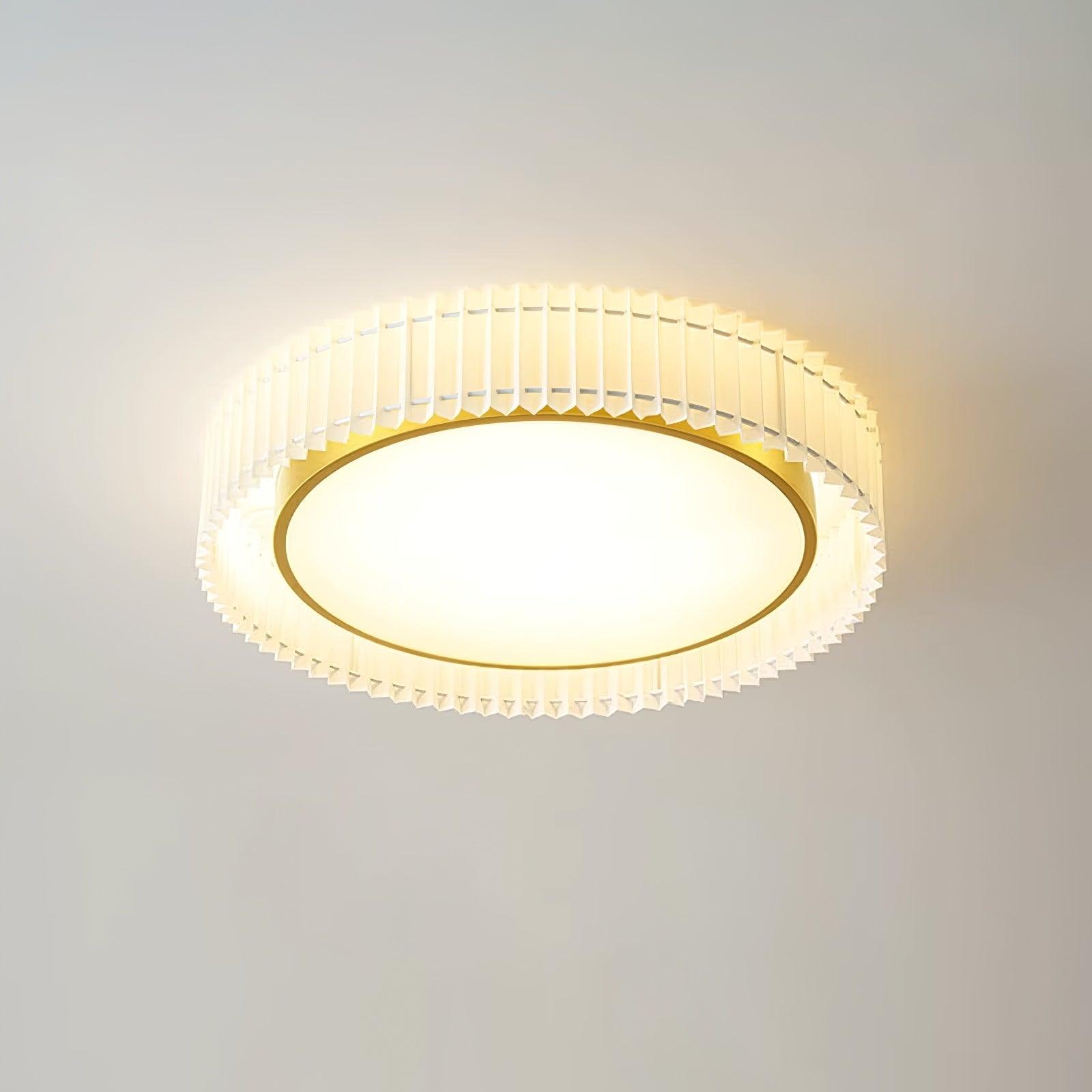Corinila Round Pleated Fabric Ceiling Lamp - Letslighting