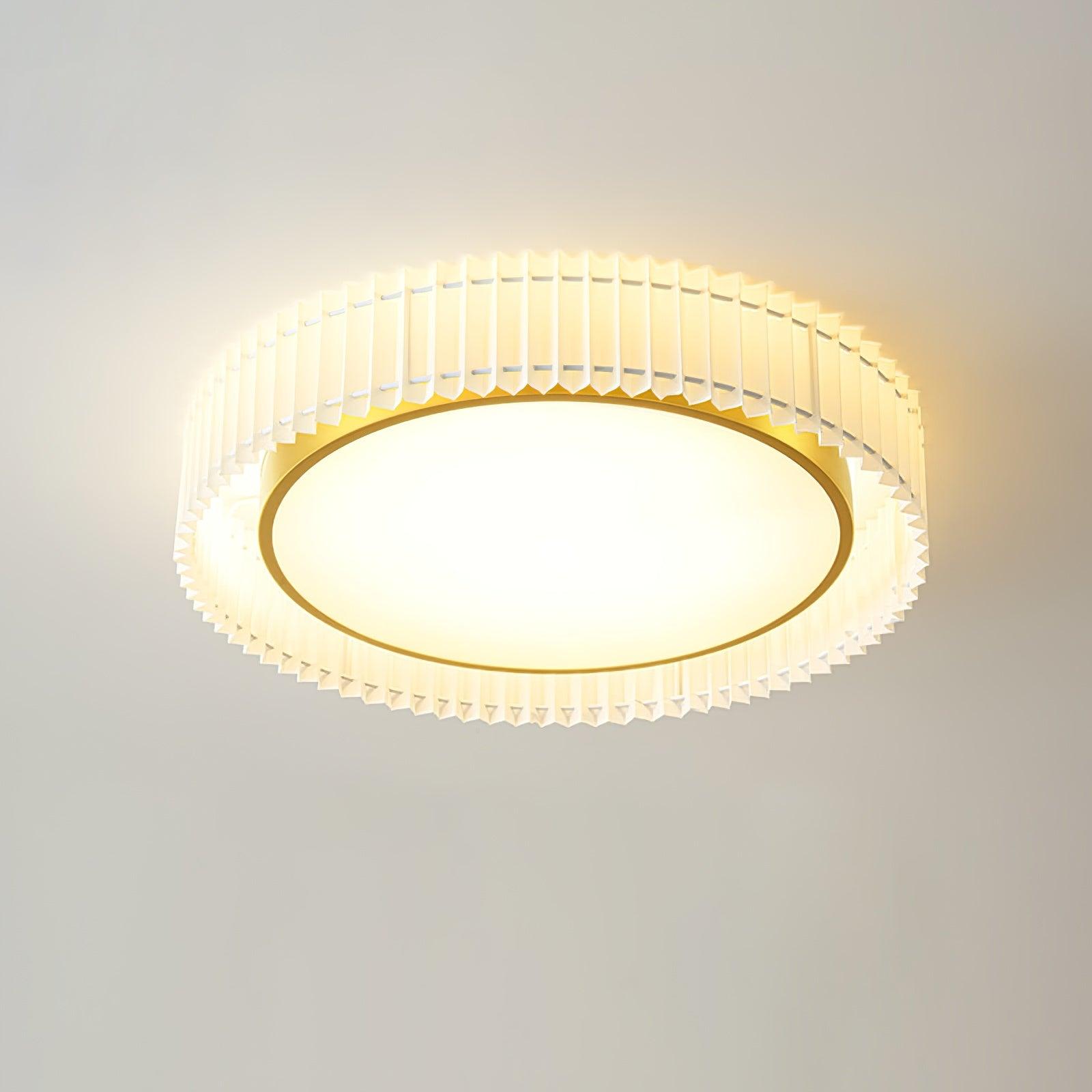 Corinila Round Pleated Fabric Ceiling Lamp - Letslighting