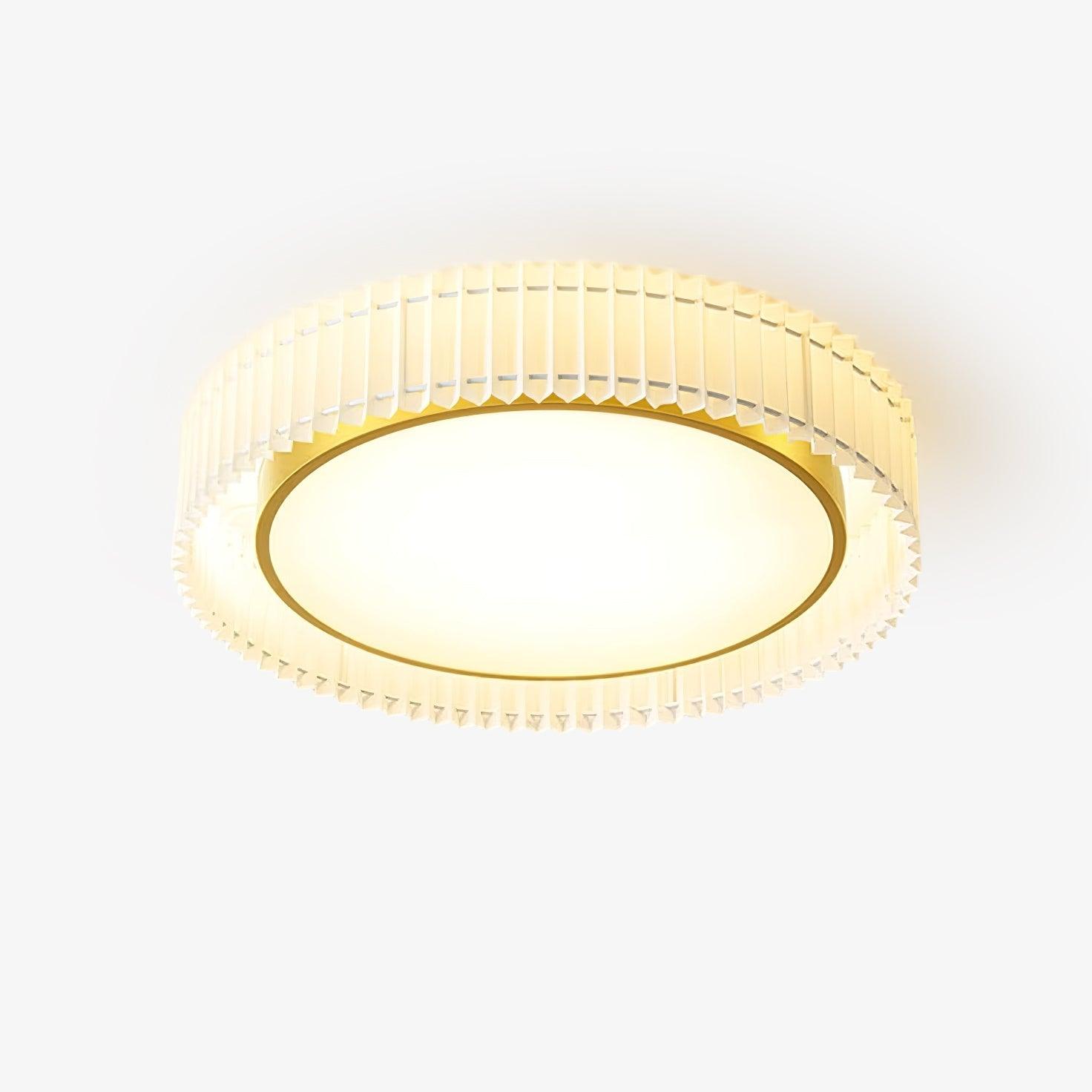 Corinila Round Pleated Fabric Ceiling Lamp - Letslighting