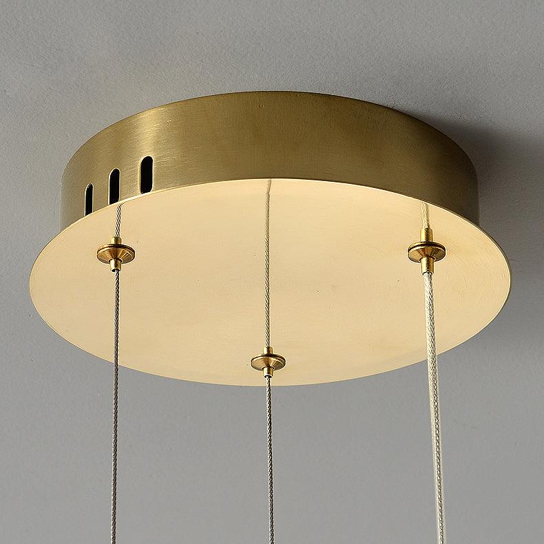 Lustra Chandelier Round Ring Crystal Gold LED - Letslighting
