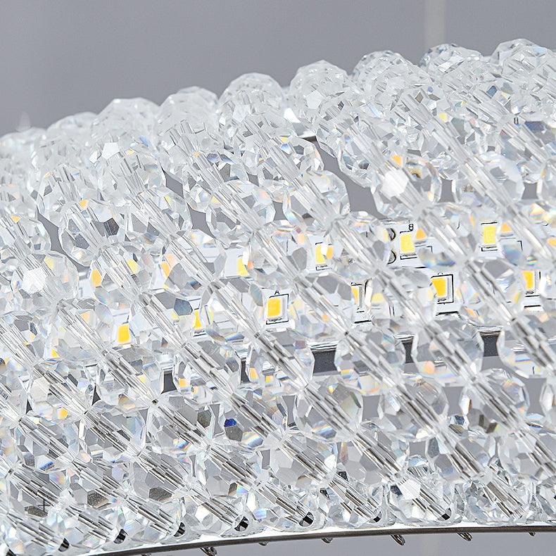 Lustra Chandelier Round Ring Crystal Gold LED - Letslighting
