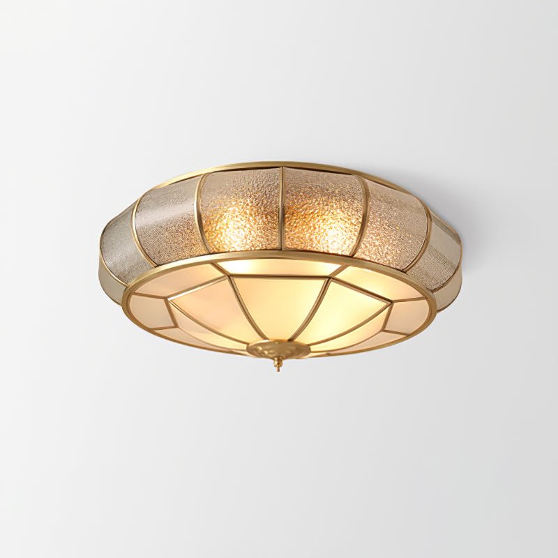 Zothaus Traditional Round Textured Glass Ceiling Light - Letslighting