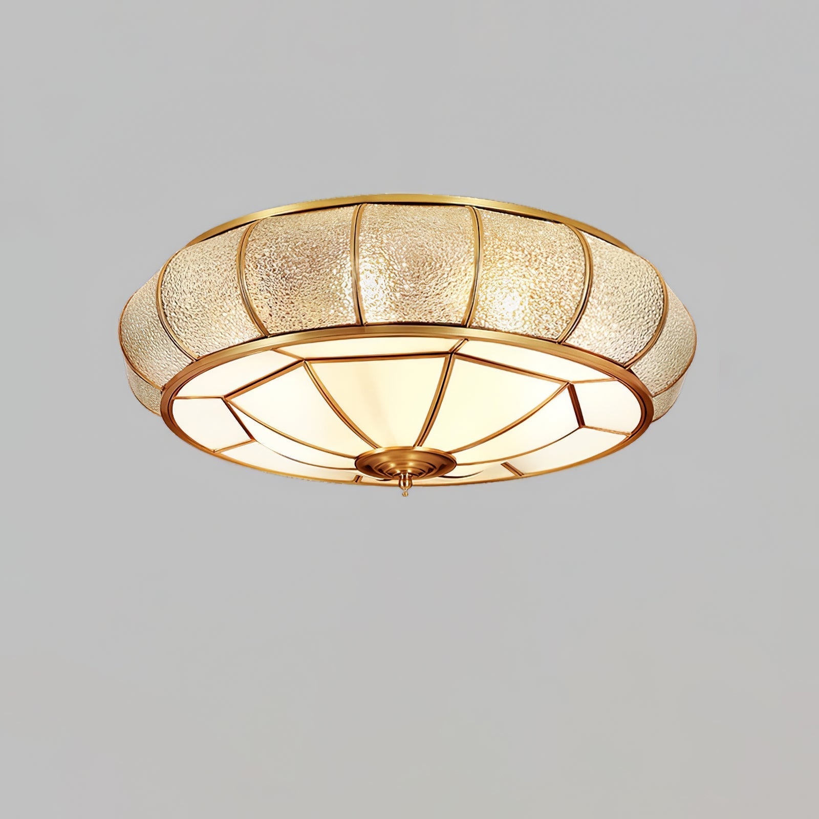 Zothaus Traditional Round Textured Glass Ceiling Light - Letslighting