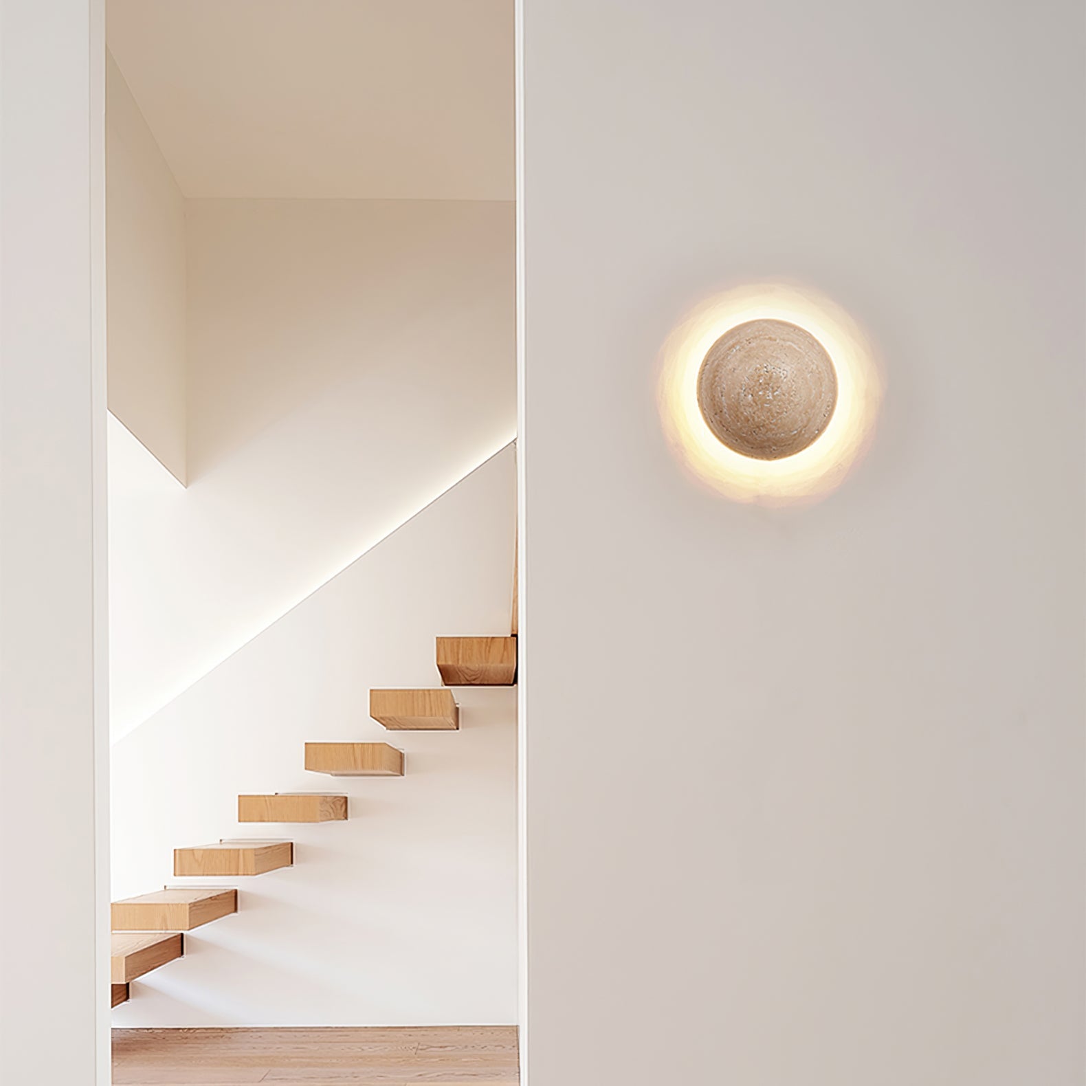 Ritta Round Travertine Wall Lamp - Letslighting
