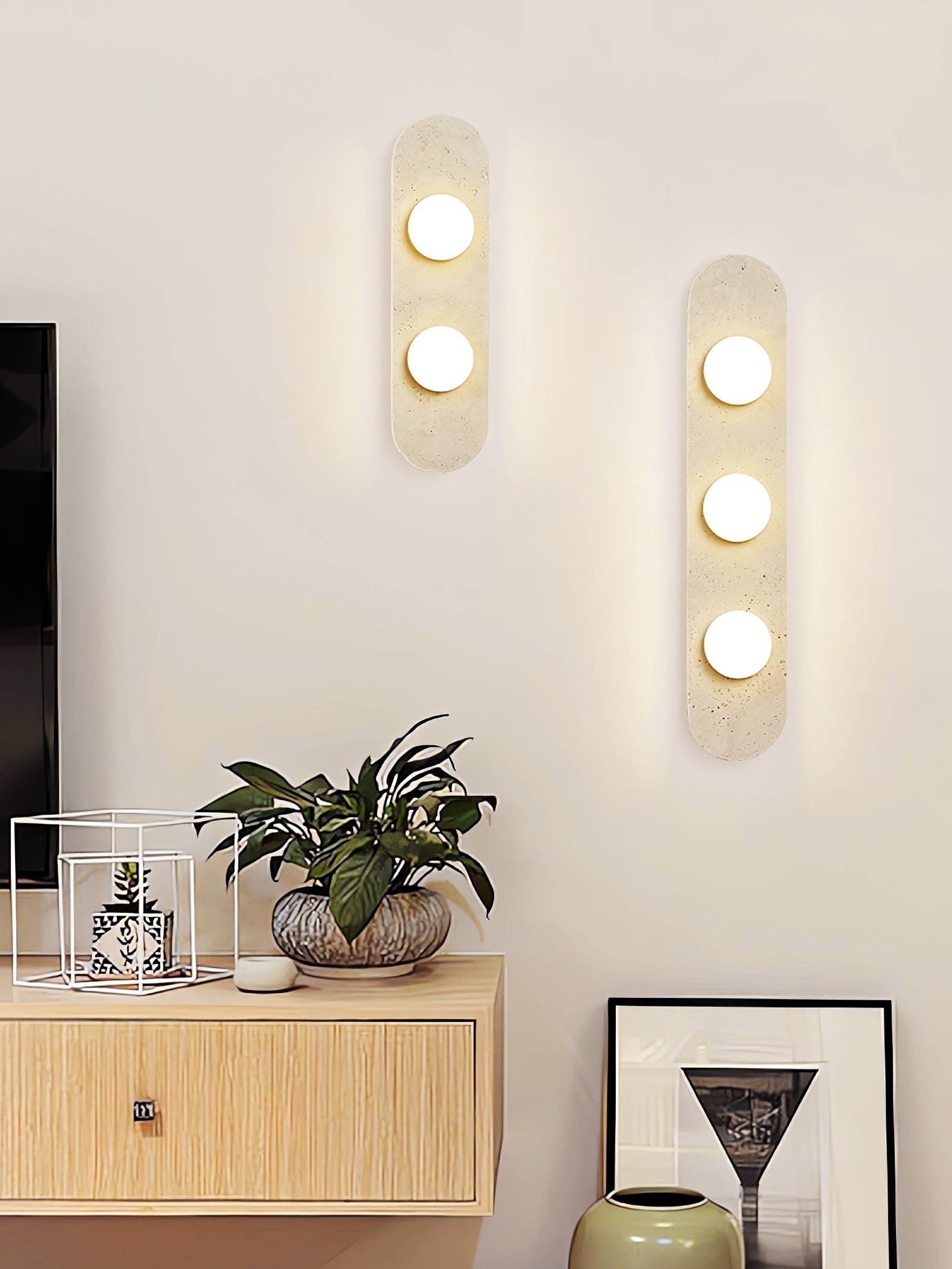 Zasoliel Minimalist Travertine Wall Light - Letslighting