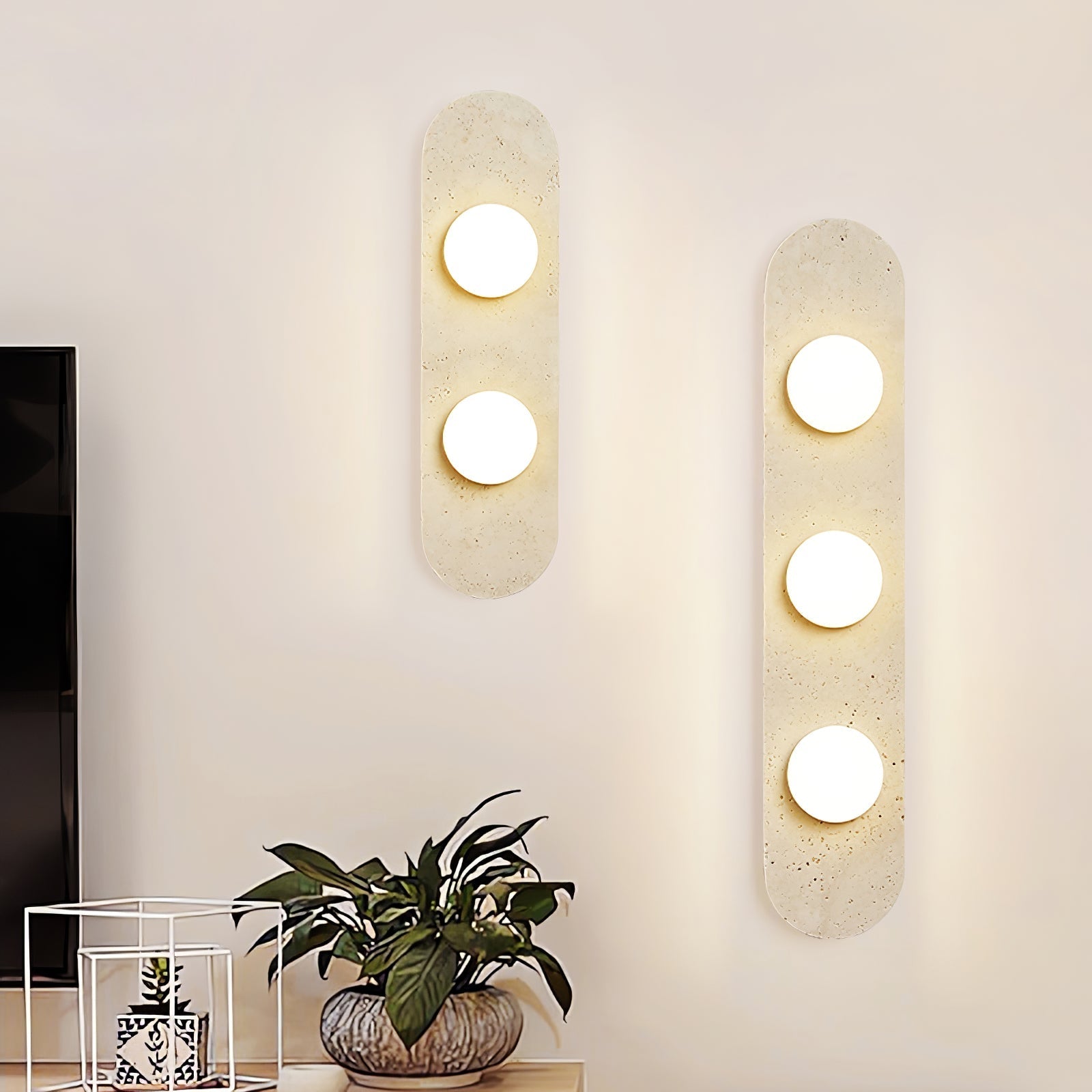 Zasoliel Minimalist Travertine Wall Light - Letslighting