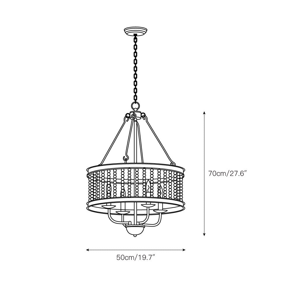 Ivsileth Premium Beaded Wooden Chandelier - Letslighting