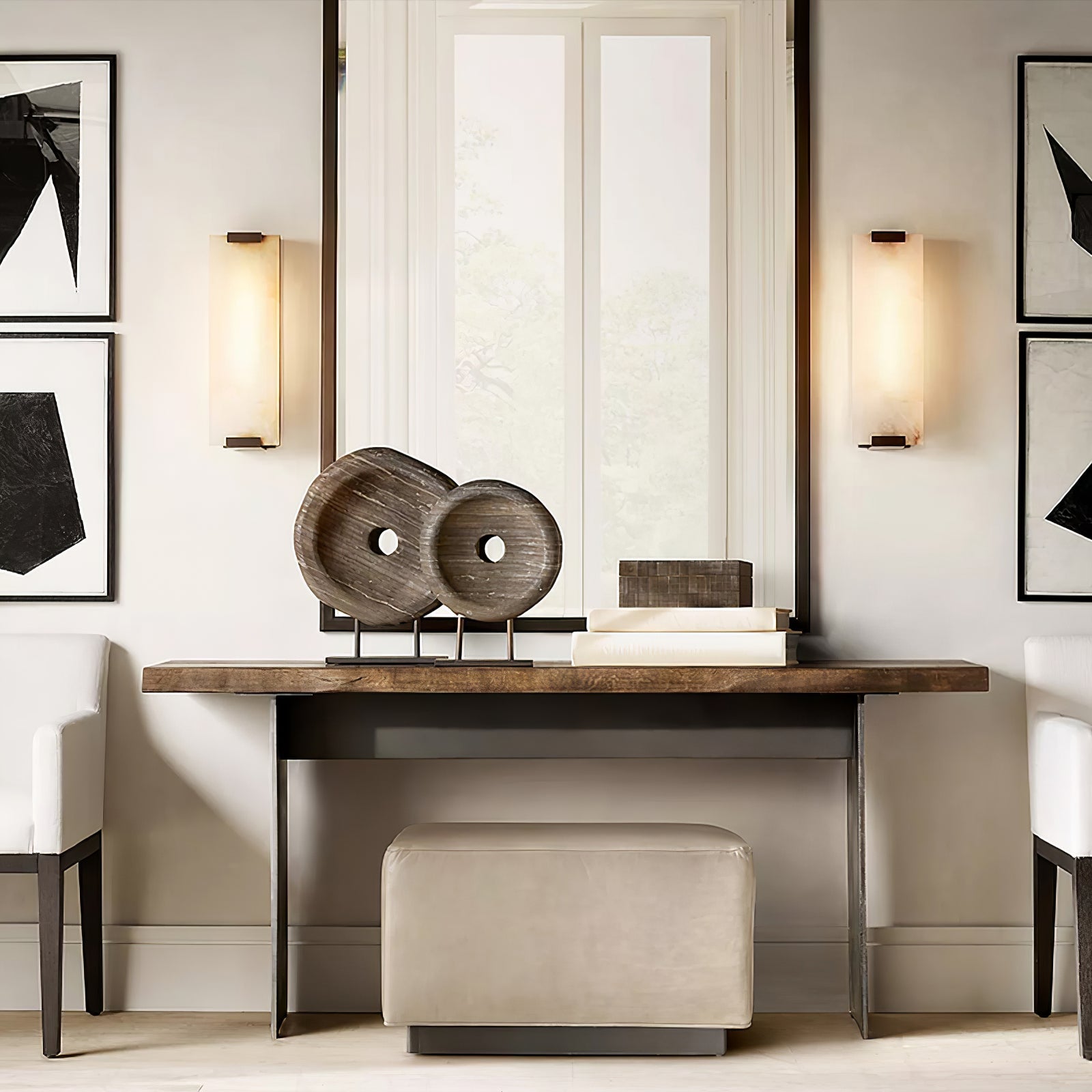 Roux Wall Lamp Alabaster Panel Glow - Letslighting
