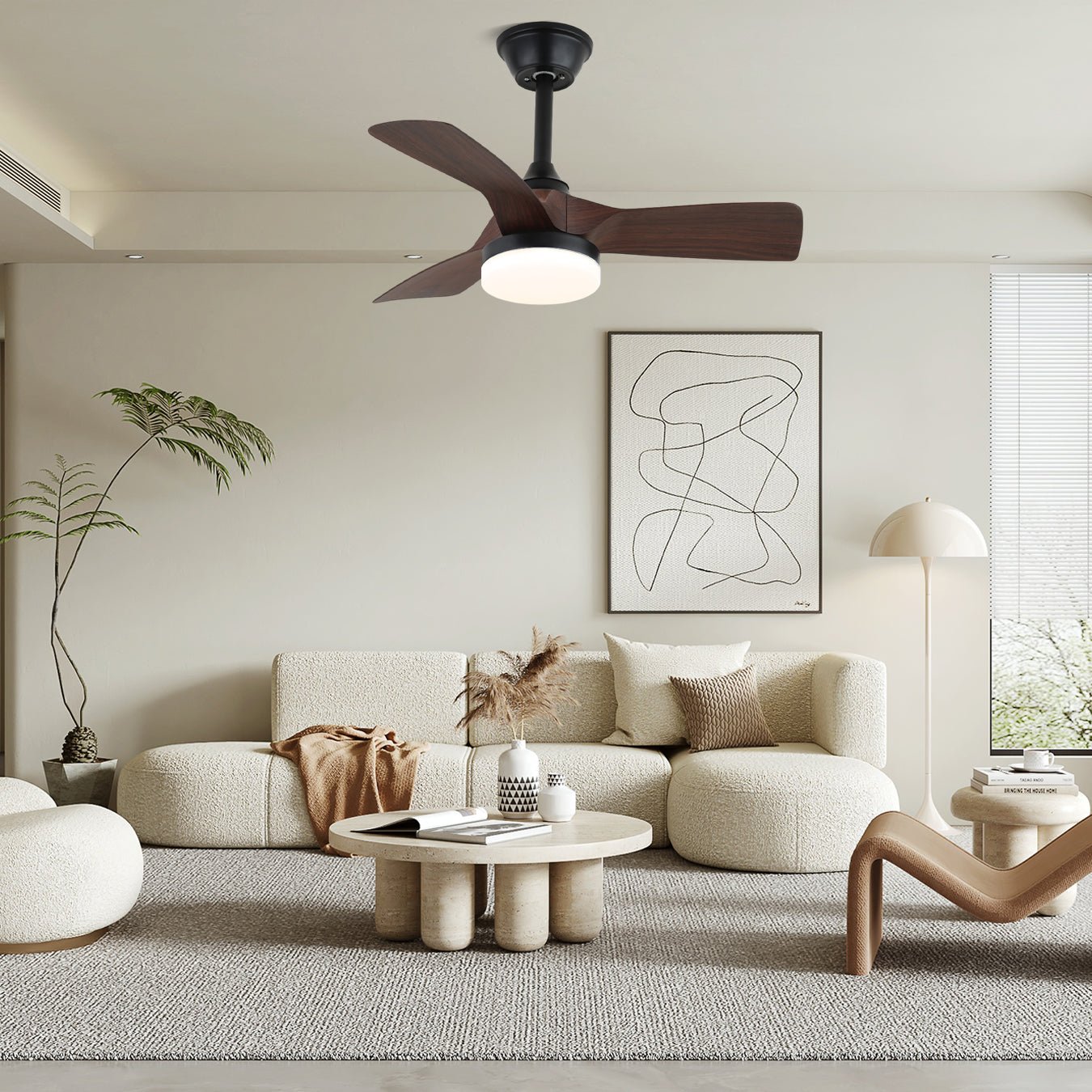 Orlen Minimalist Wood Ceiling Fan Light - Letslighting
