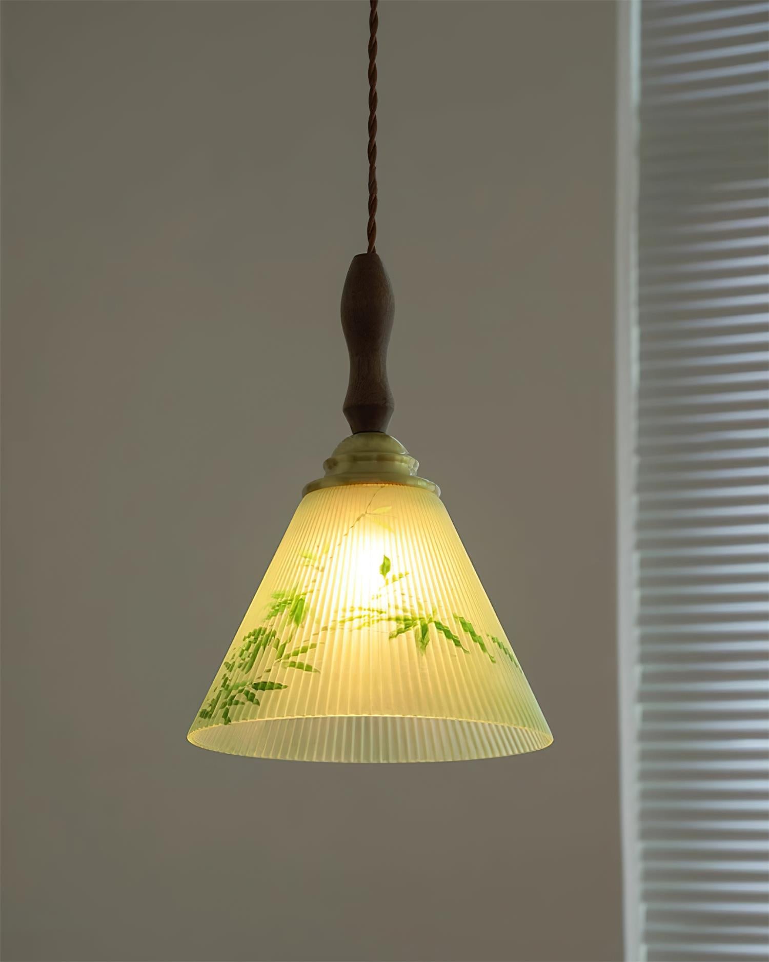 Royale Pendant Lamp Conical Botanical Glass - Letslighting