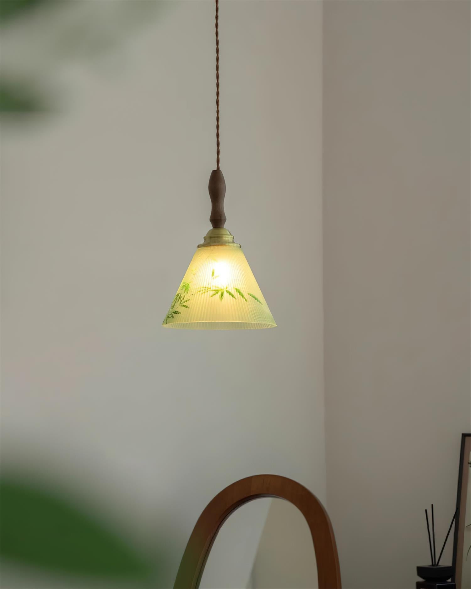 Royale Pendant Lamp Conical Botanical Glass - Letslighting
