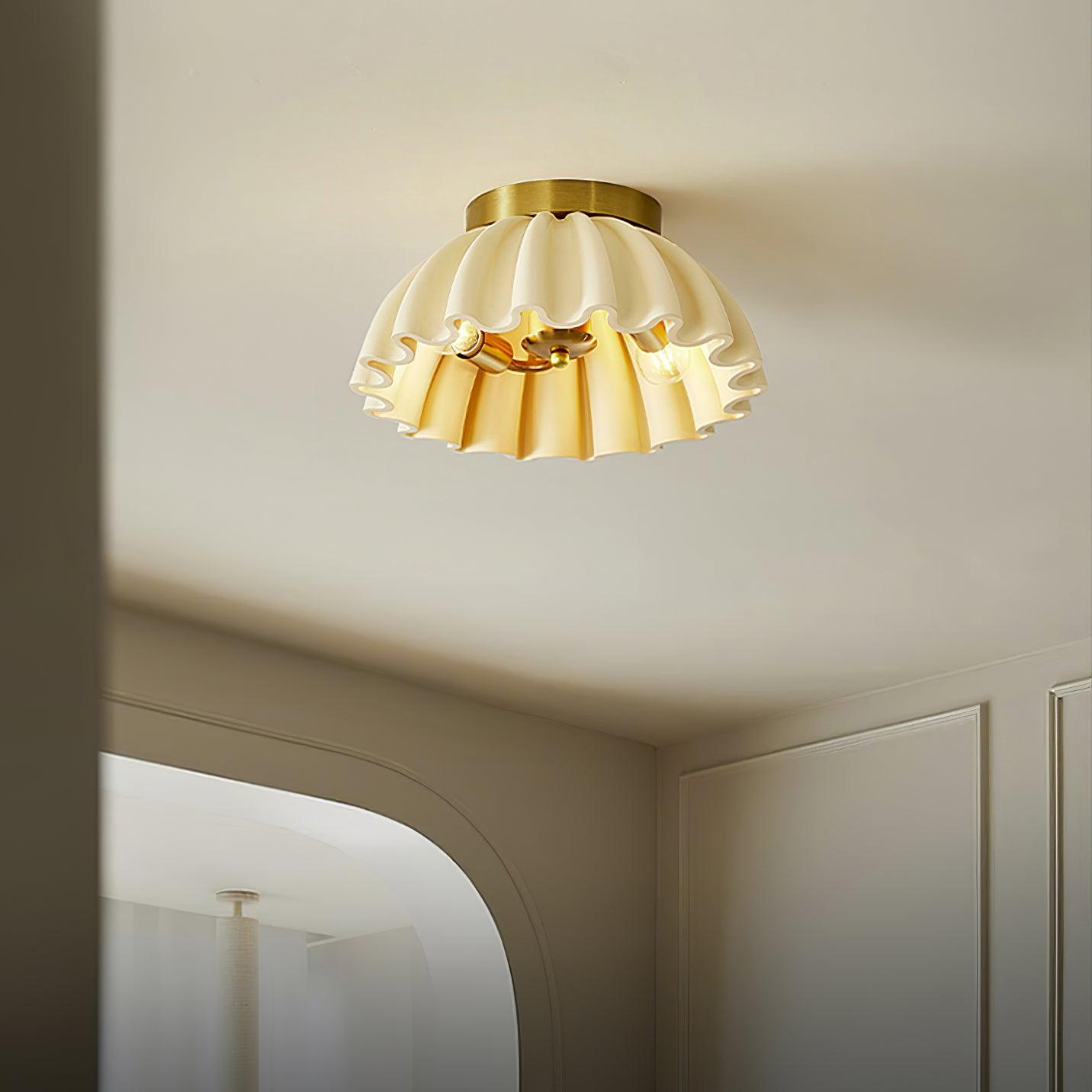 Ceiling Light HDPE Ruffle Canopy Body Modern Minimalist - Letslighting