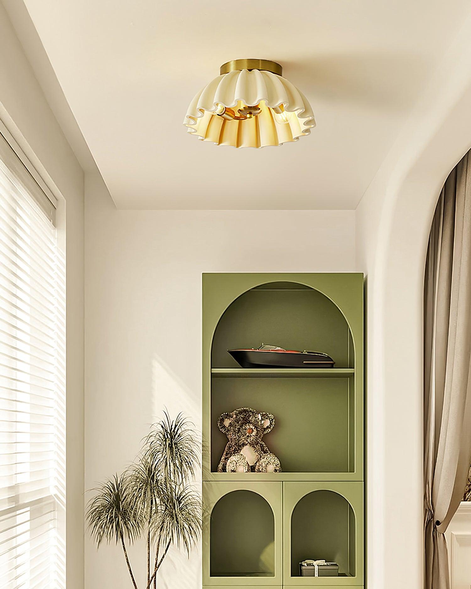 Ceiling Light HDPE Ruffle Canopy Body Modern Minimalist - Letslighting