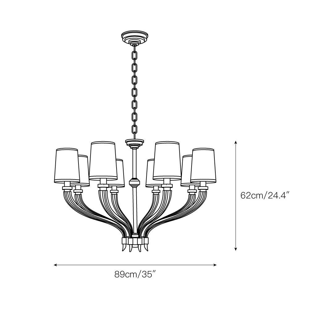 Olnoran Vintage Industrial River Reed Fabric Chandelier - Letslighting