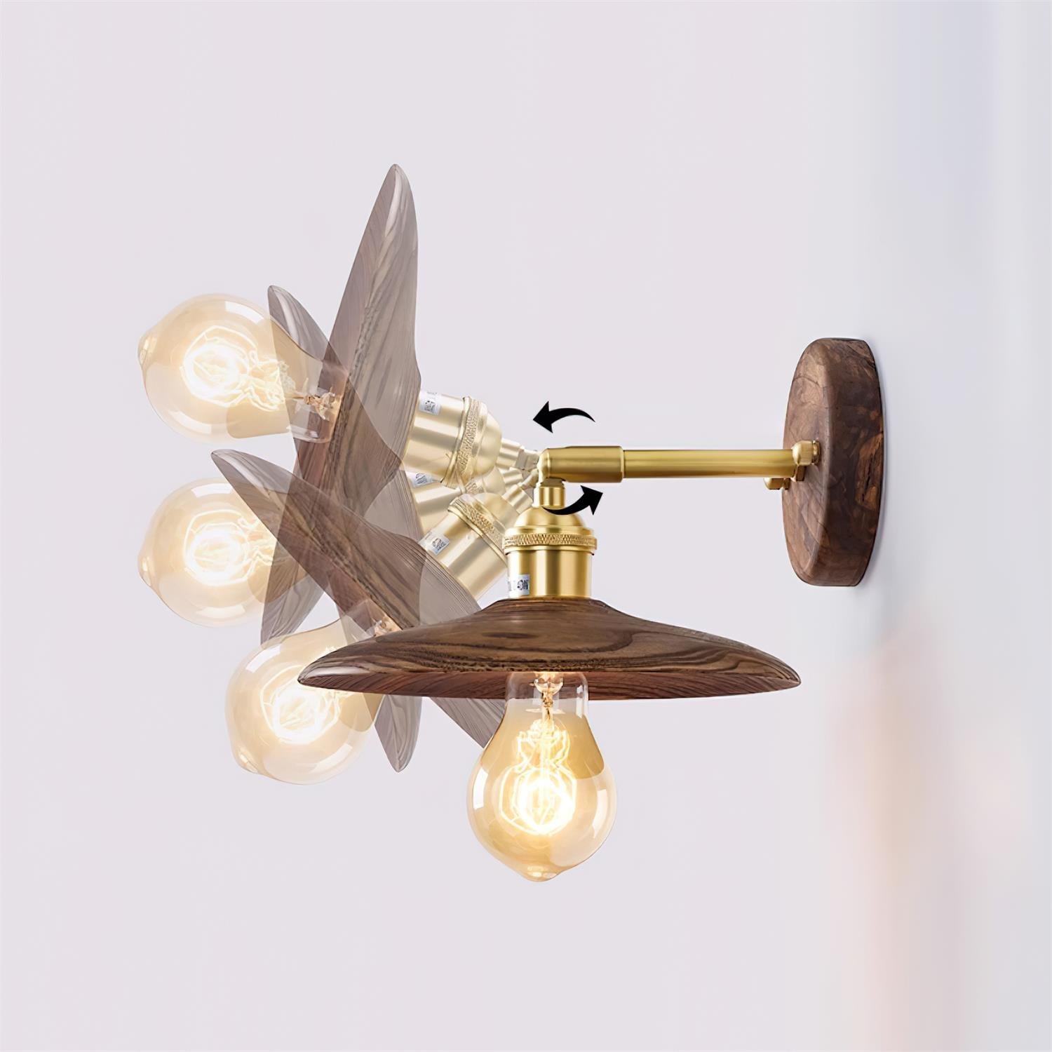 Runia Wall Lamp Rotatable Wood - Letslighting