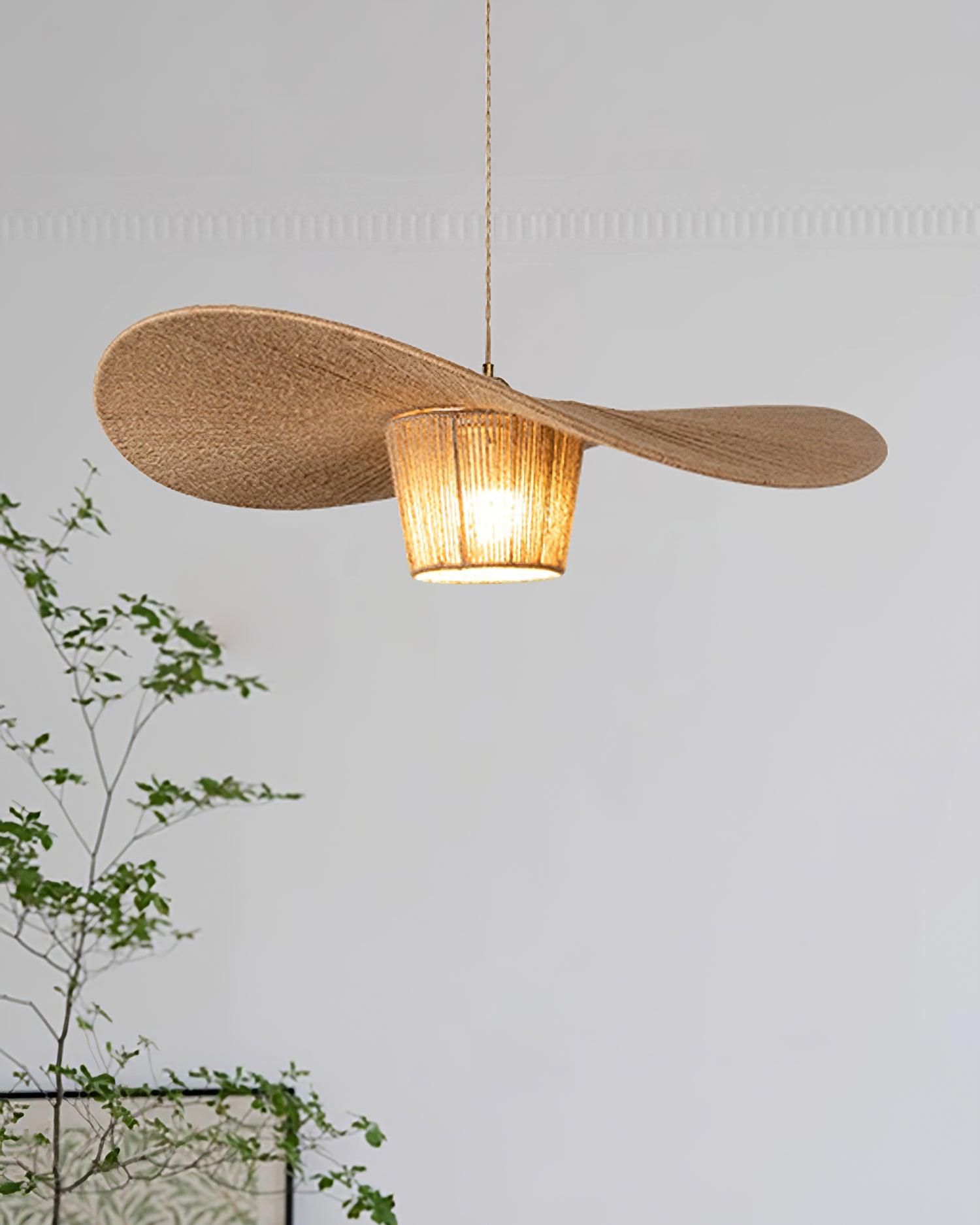 Rustic Pendant Lamp Hat Hemp - Letslighting
