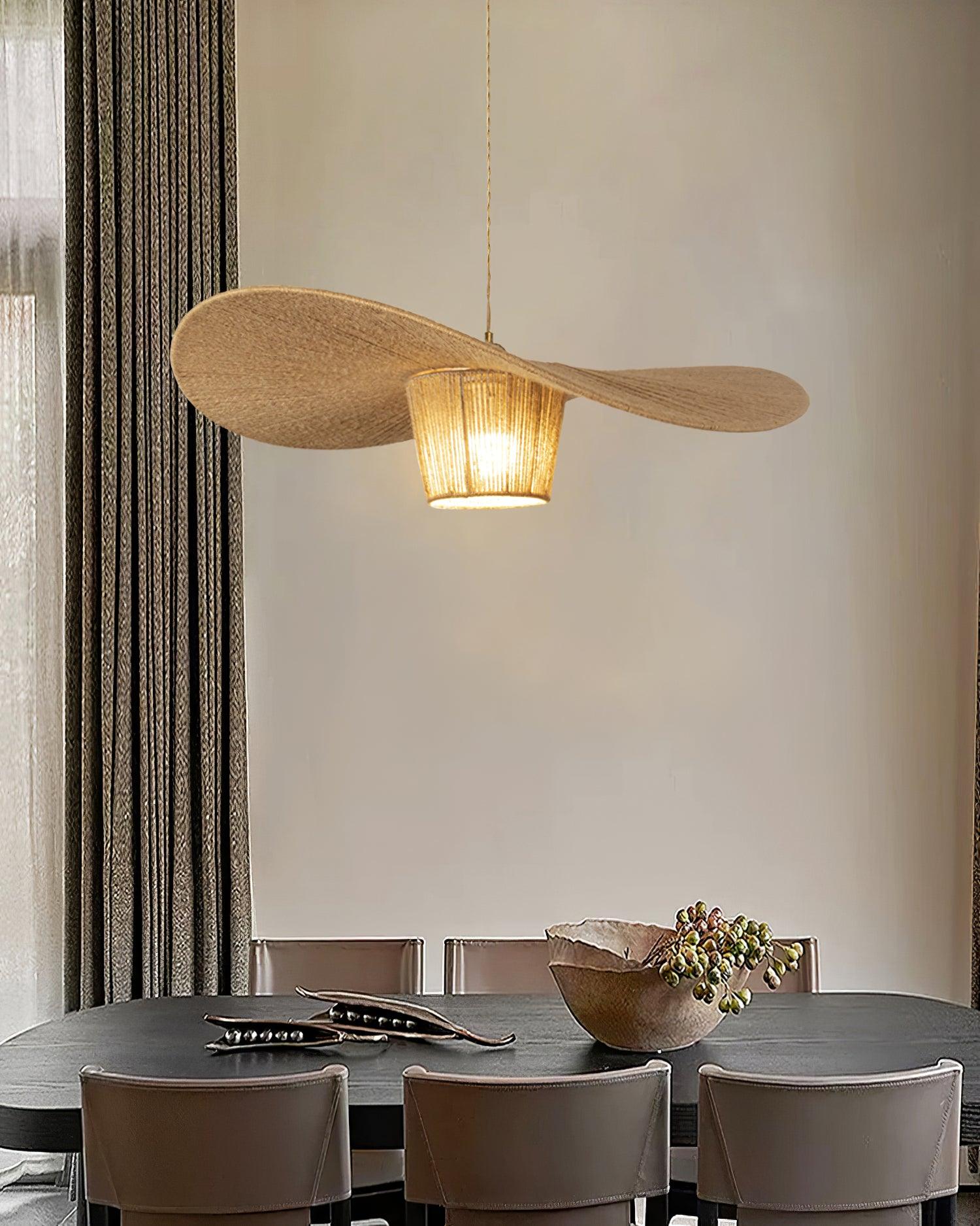 Rustic Pendant Lamp Hat Hemp - Letslighting