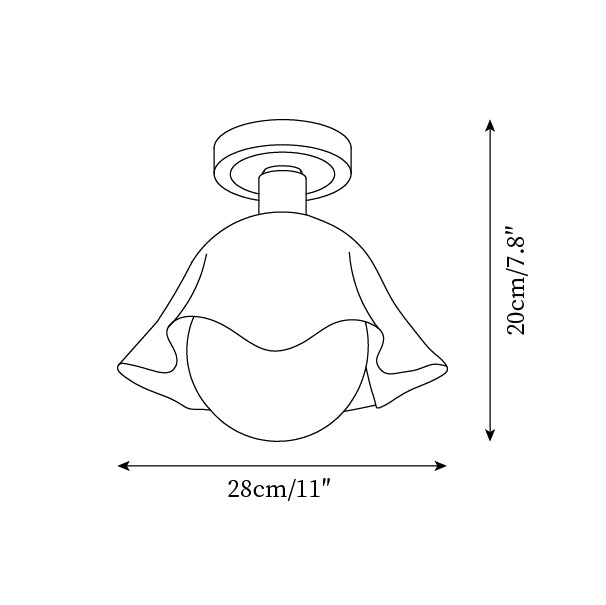 Petalia Semi-Flush Mount Ceiling Light - Letslighting