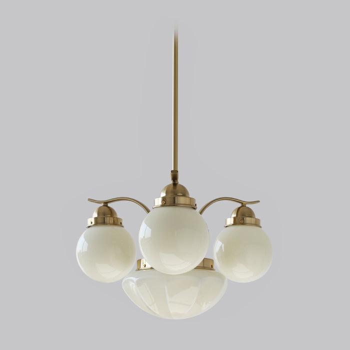 Lustra Chandelier Retro Chic Globe White Glass - Letslighting